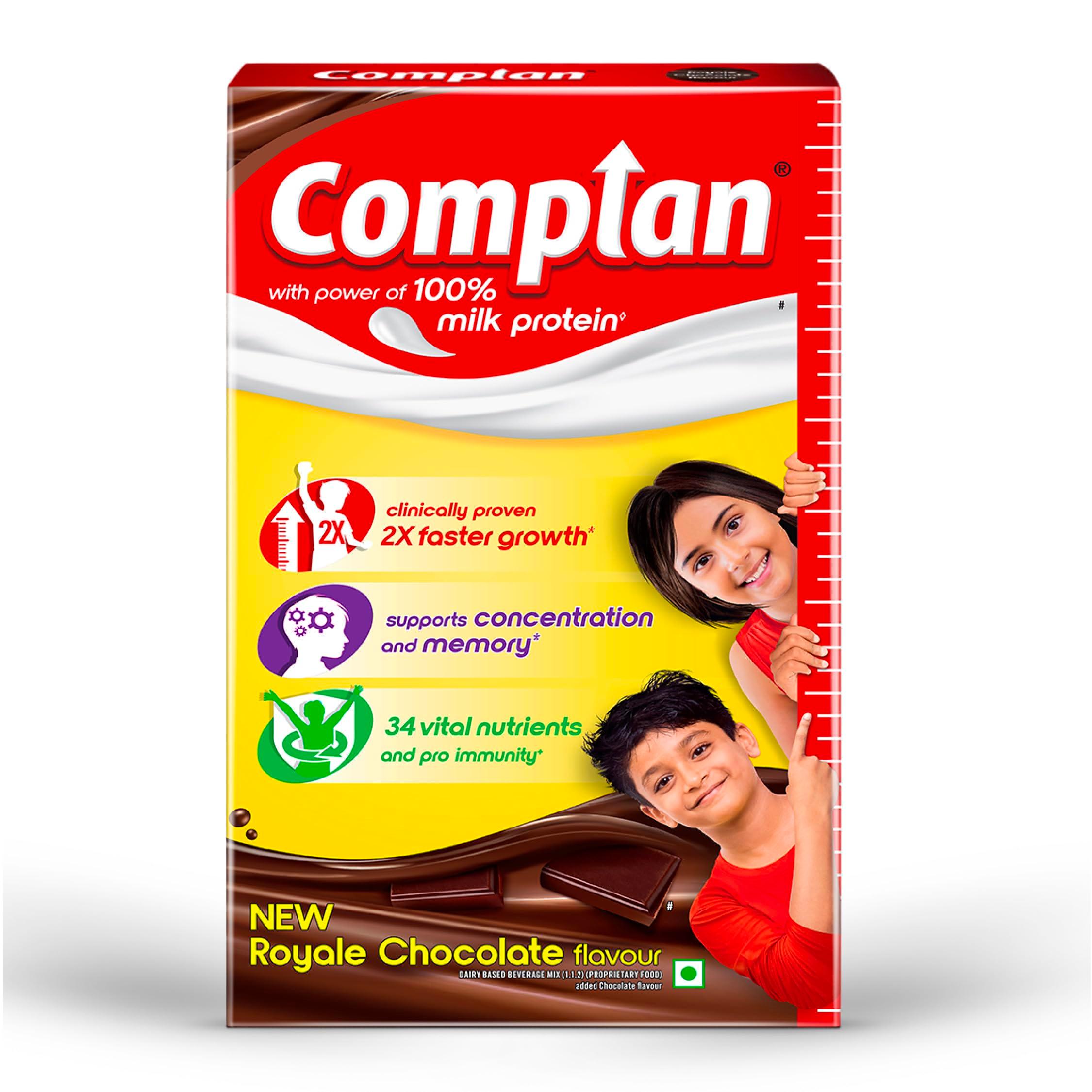 Complan Nutrition Drink Powder for Children, Royale Chocolate Flavour, 1 kg Carton|Nutrition Drink for kids with protein & 34 vital nutrients, 1 count, 30 servings