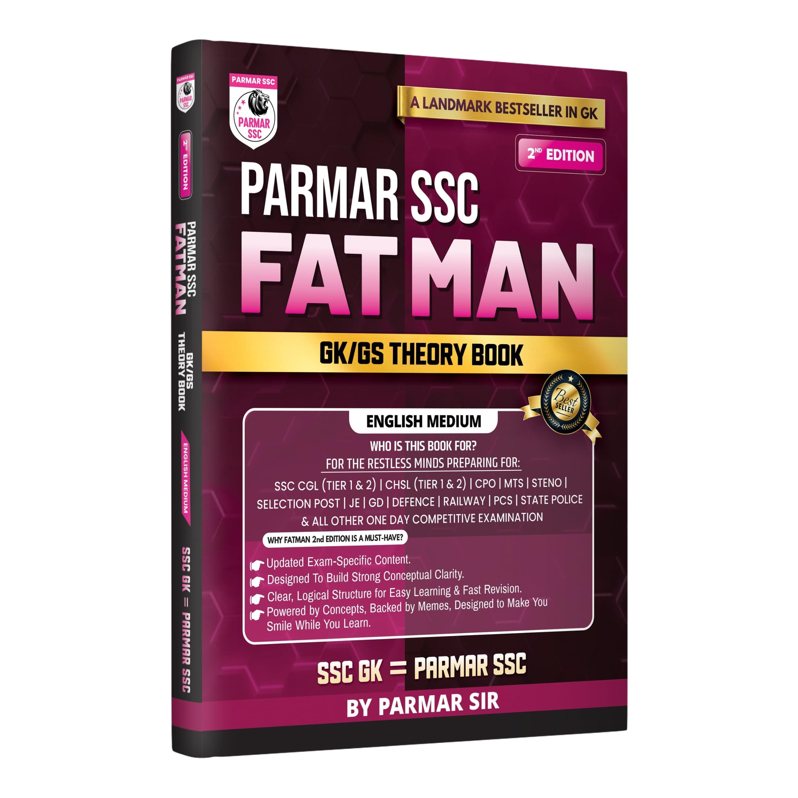 PARMAR SSC Fatman | GK/GS Theory Book | English Medium | 2nd Edition, 2026 | Useful For SSC CGL and CHSL (Tier 1 & 2) | CPO | MTS | Steno | Selection ... One Day Competitive Examination | Parmar Sir
