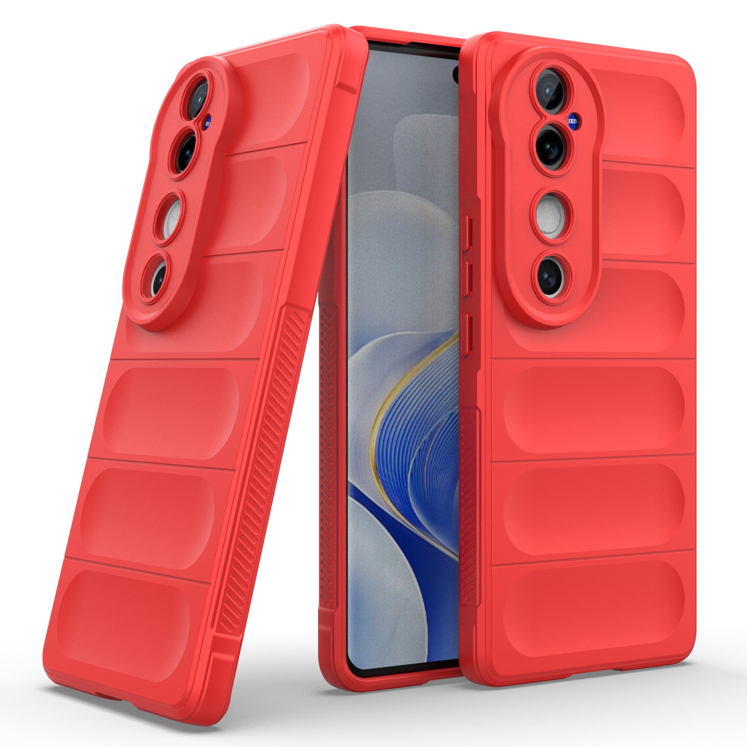 Zapcase Back Case Cover for Vivo V40 5G | Compatible for Vivo V40 5G Back Cover | Liquid Silicon Magic Case with Camera Protection | Red