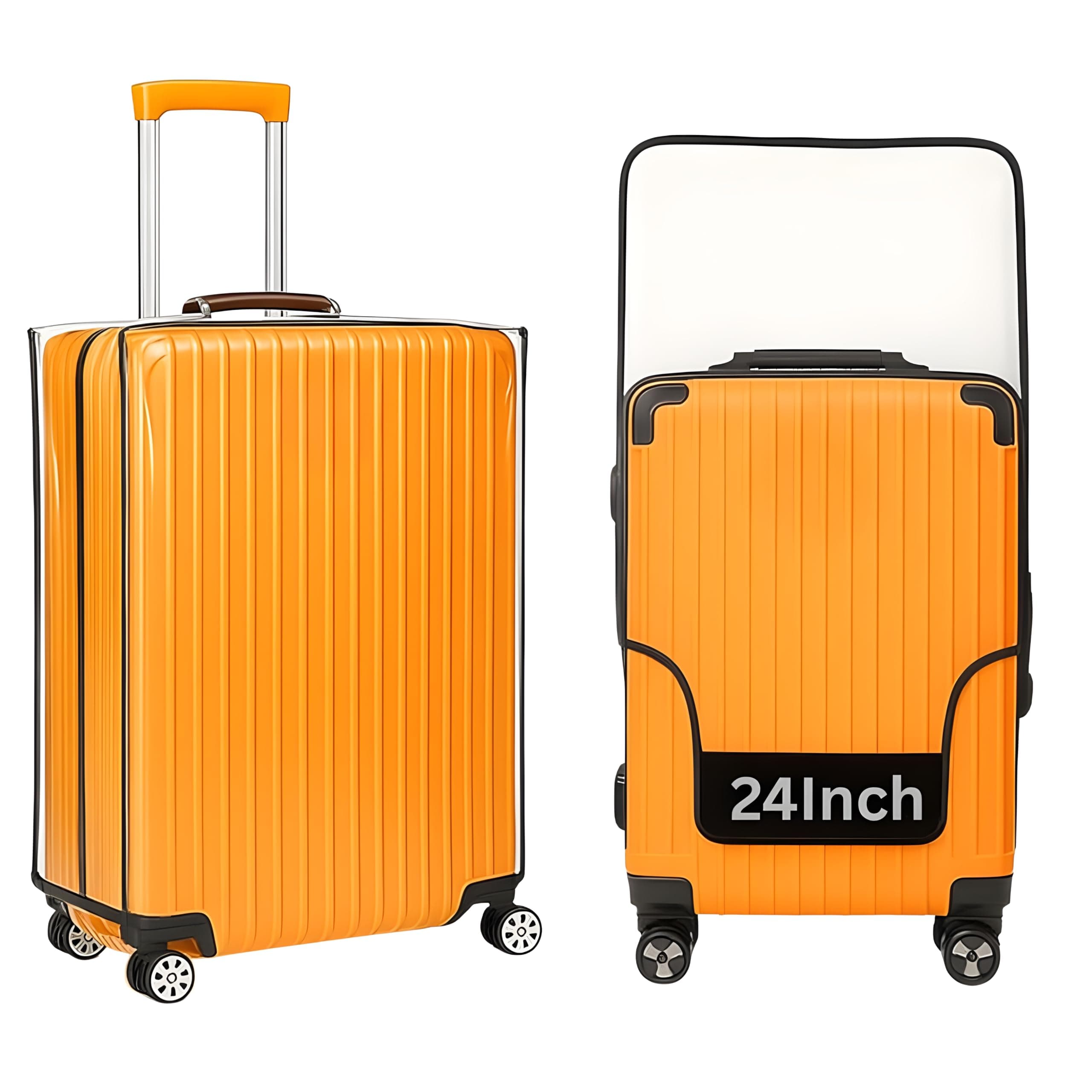 HM 24 inch Medium Suitcase Bag Cover | Waterproof Luggage Trolley Bag Covers | Zippered Dustproof Anti Scratch Material | Transperant PVC Protector | Medium Size | (Check Size Chart in Photos)