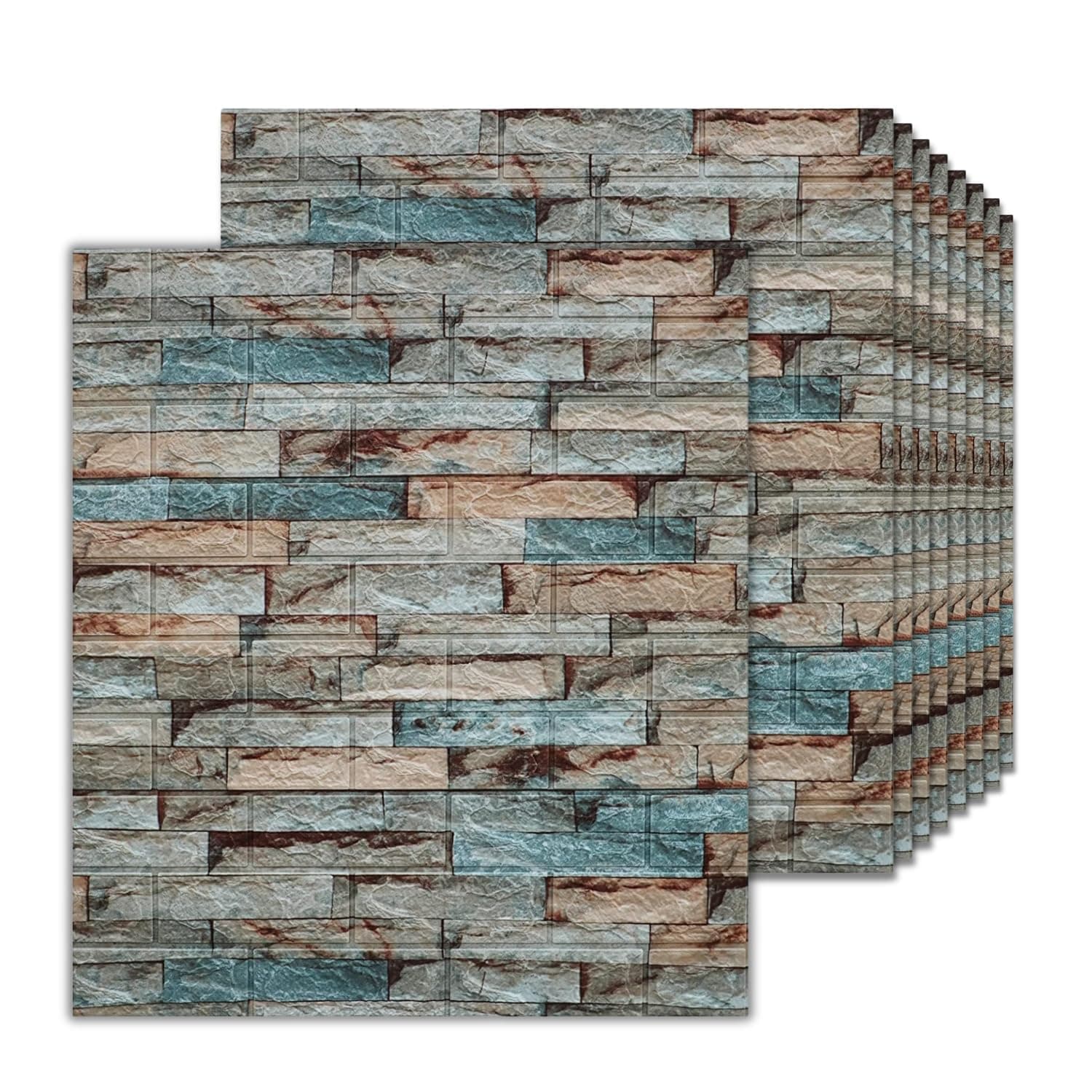Barebeauty 3D Wall Panel Wallpaper, Self Adhesive PE Foam Brick Sticker, Waterproof Peel & Stick Wall Covering for Home, Bedroom & Living Room Decor, 70 x 77 cm (Pack of 1, 5.8 Sq. Ft. Approx)