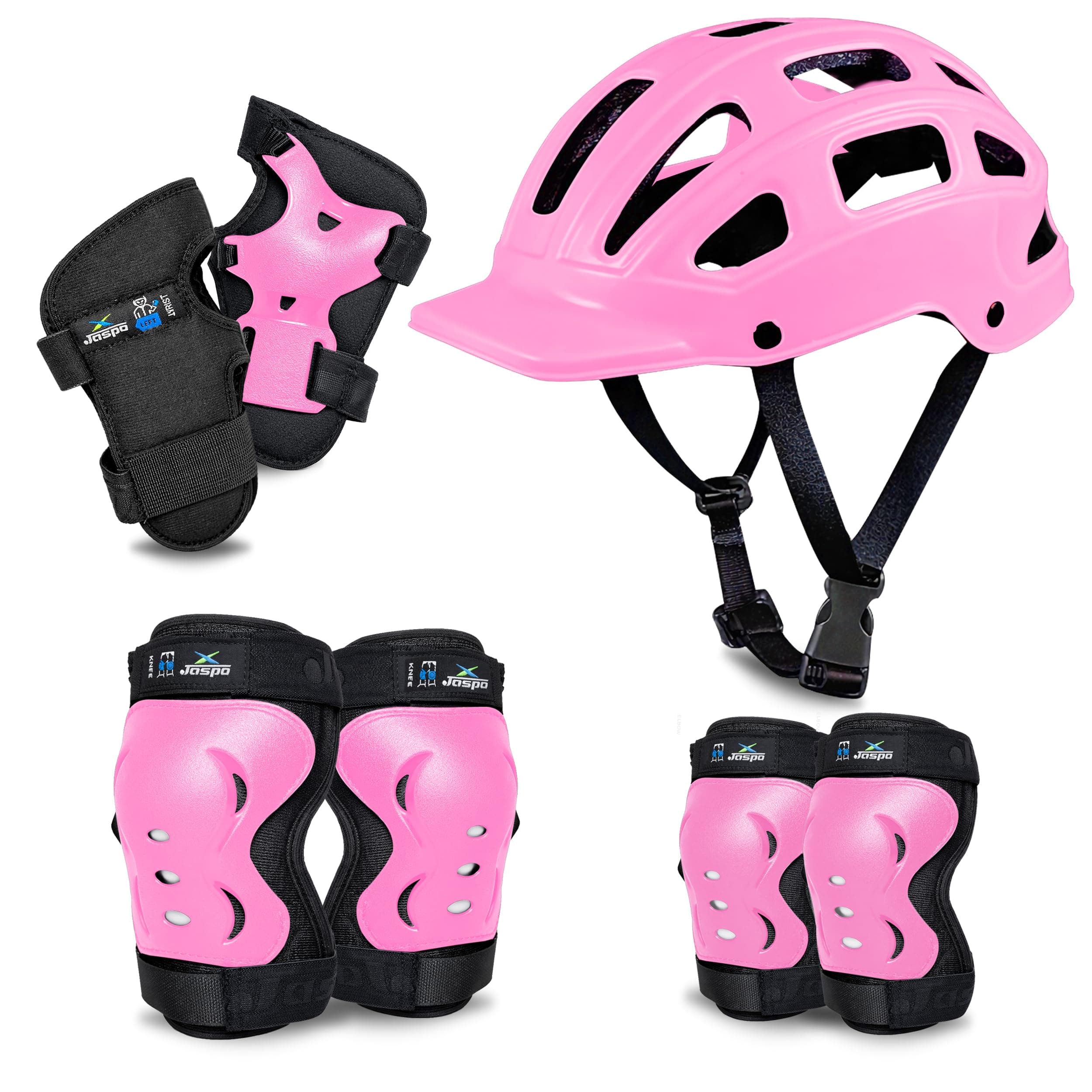 Jaspo Tyro Complete Protective Gear Set for Kids | Helmet with Knee Pads, Elbow Pads & Wrist Guards for Skating, Cycling & Skateboarding (6-14 Years)