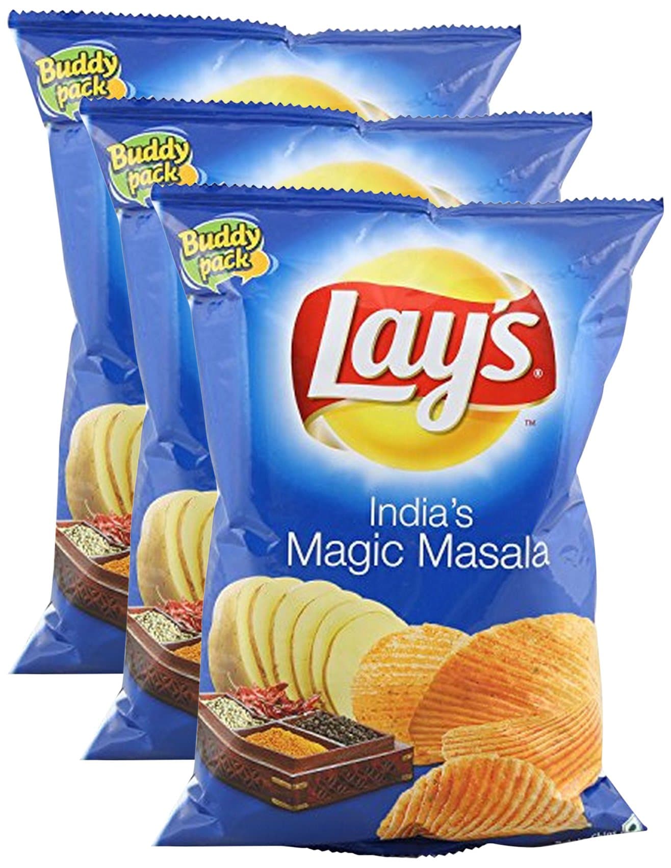 Lay's SRS Combo - Potato Chips India's Magic Masala, 95 Gram (Buy 2 Get 1, 3 Pieces) Promo Pack
