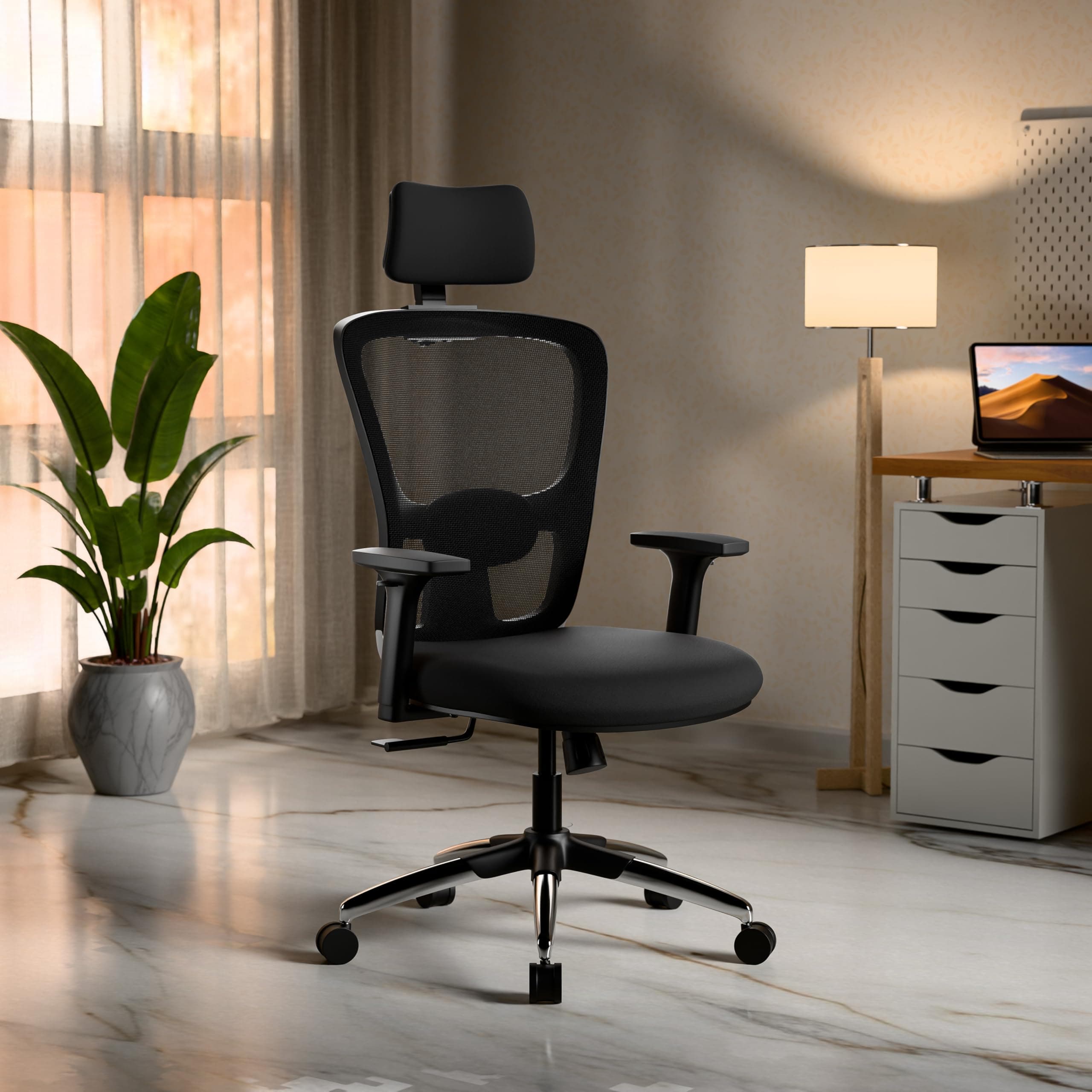 Green Soul Jupiter Superb | Ergonomic Mesh Office Chair for Work | 3 Year Warranty | Multi-Lock Synchro Tilt Recline Mechanism | 2D Armrest | Adjustable Lumbar | High Back | Black