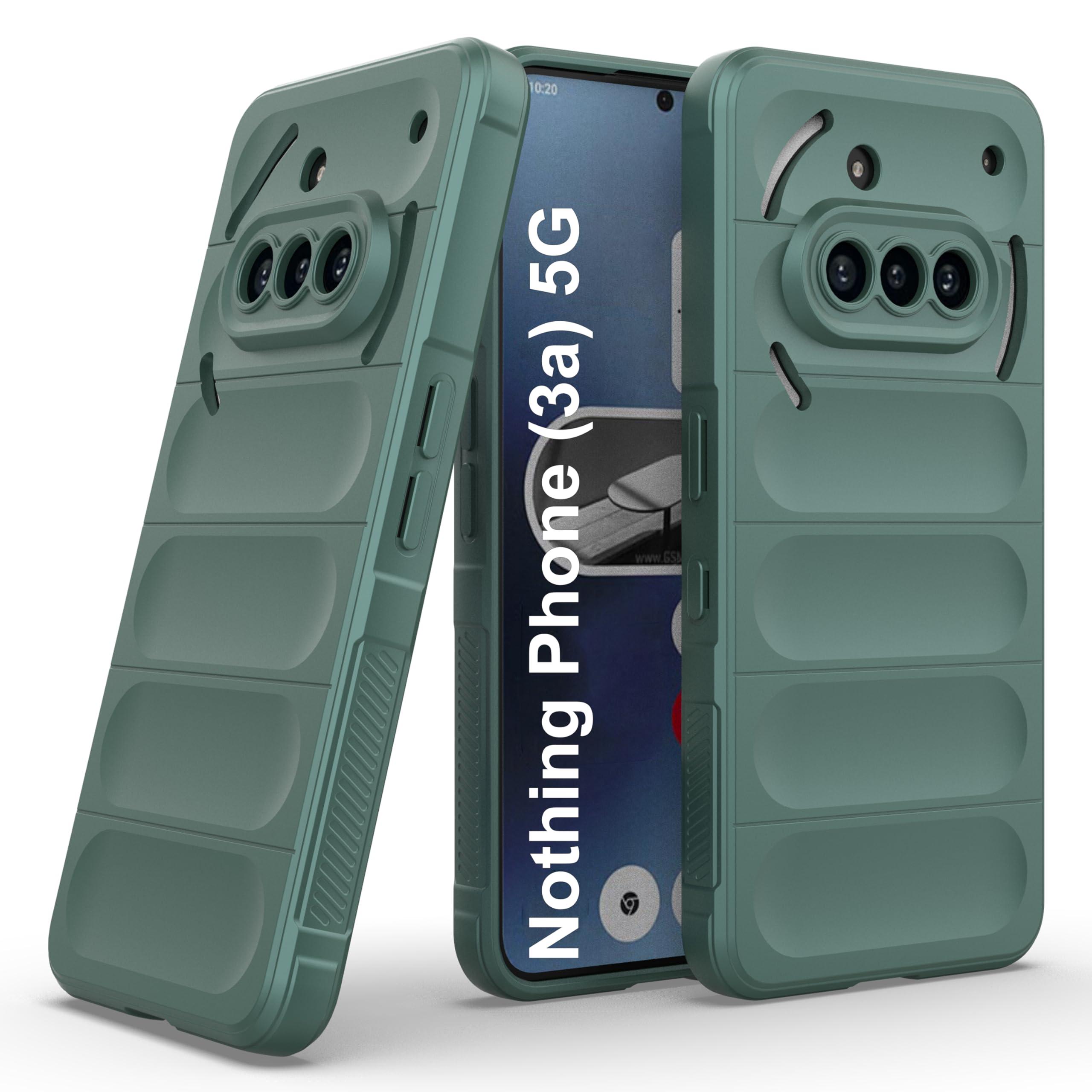 Zapcase Back Case Cover for Nothing Phone (3a) 5G | Compatible for Nothing Phone (3a) 5G Back Cover | Liquid Silicon Magic Case with Camera Protection | Dark Green