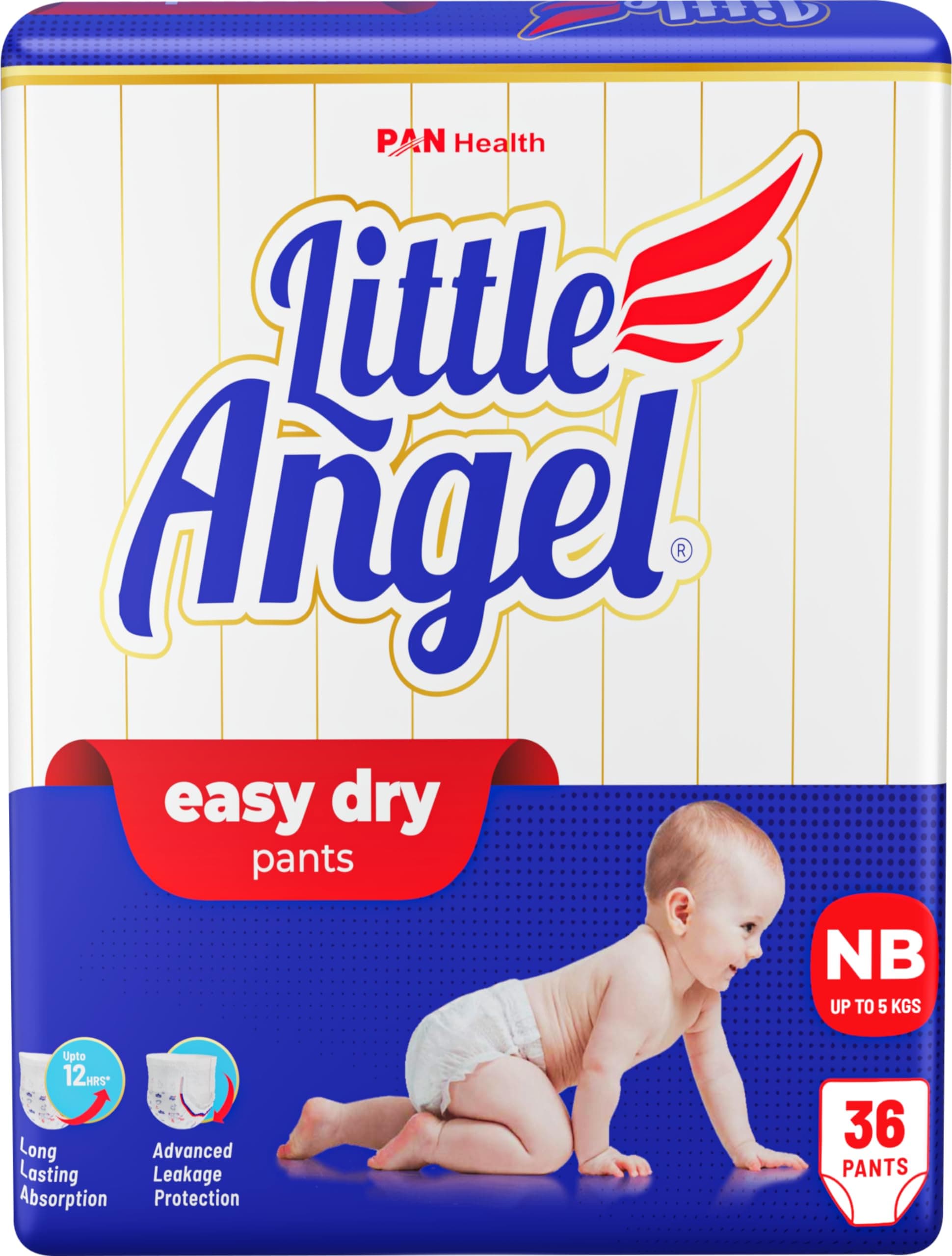 Little Angel Easy Dry Pull-up Diaper Pants NB/XS Size, up to 5 kgs - New Born (36 Pieces)