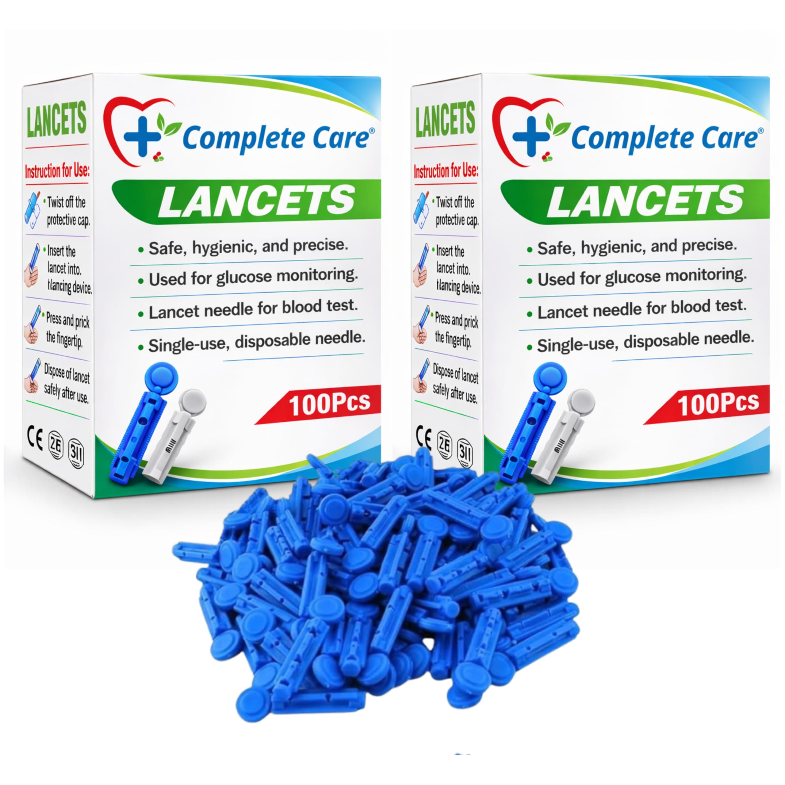 Dr. Morepen Supported Glucometer Round Blood Lancet 200 Pcs Blue