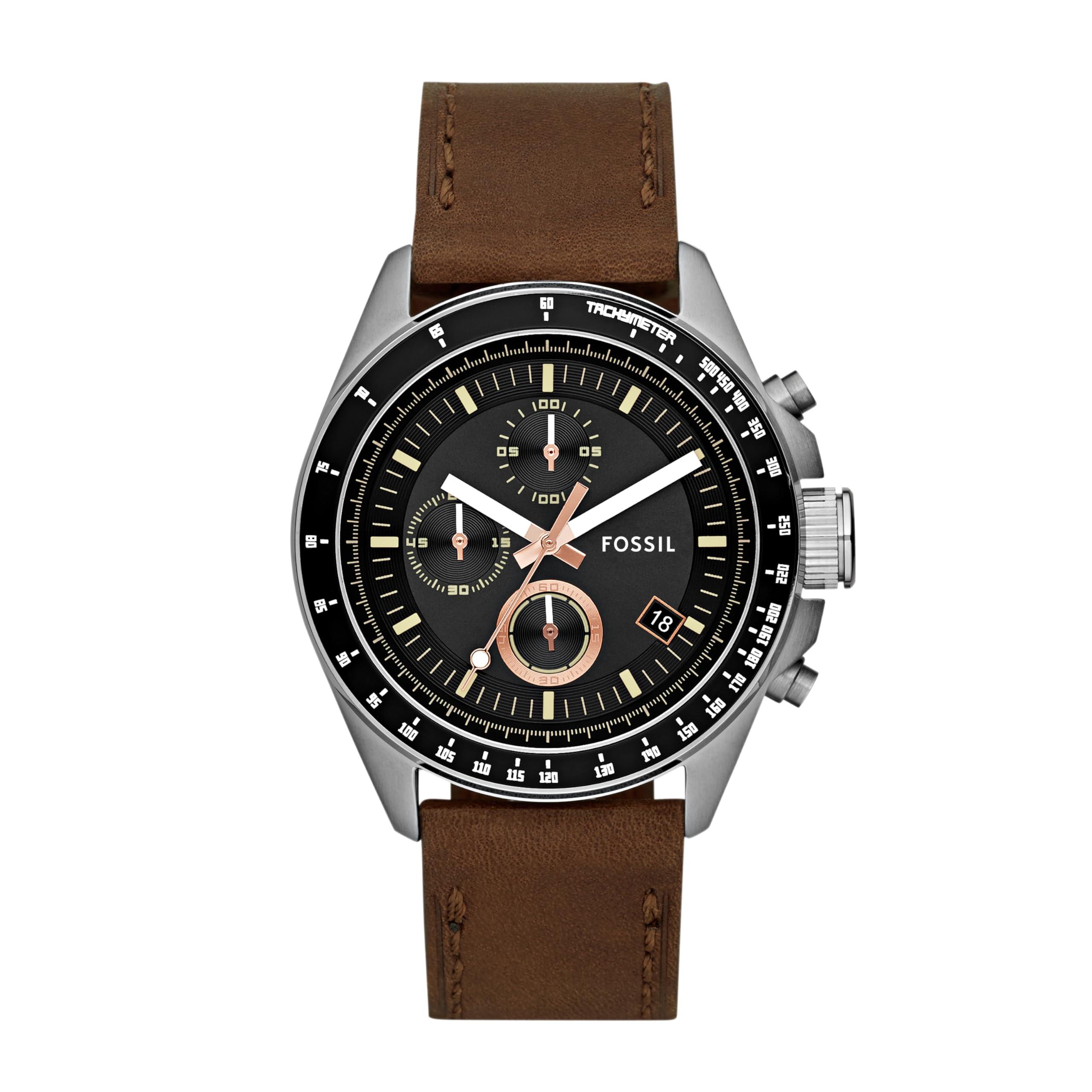 Fossil Decker Brown Watch Ch2885 - Chronograph, Men, Leather