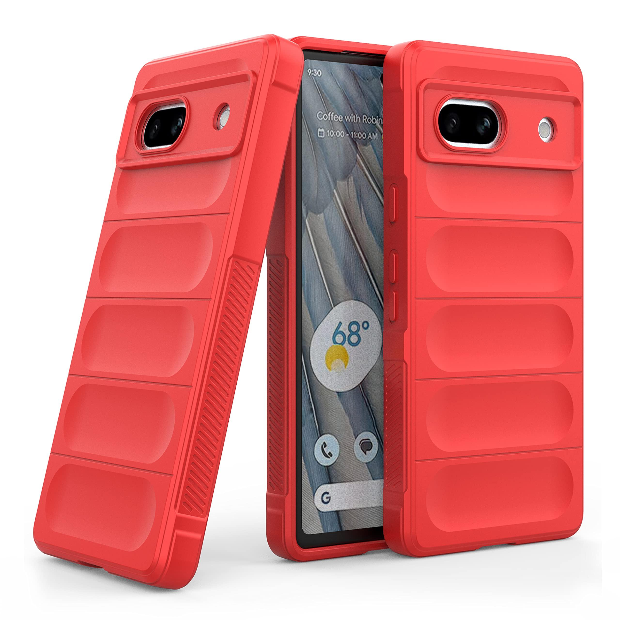 Zapcase Back Case Cover for Google Pixel 7A | Compatible for Google Pixel 7A Back Cover | Liquid Silicon Magic Case with Camera Protection | Red