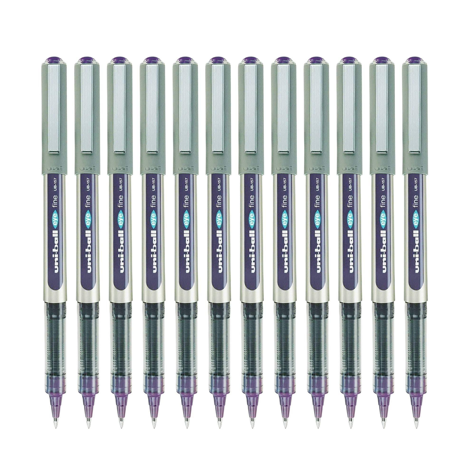 uni-ball Eye UB157 0.7mm Roller Ball Pen | Violet Ink, Pack of 12