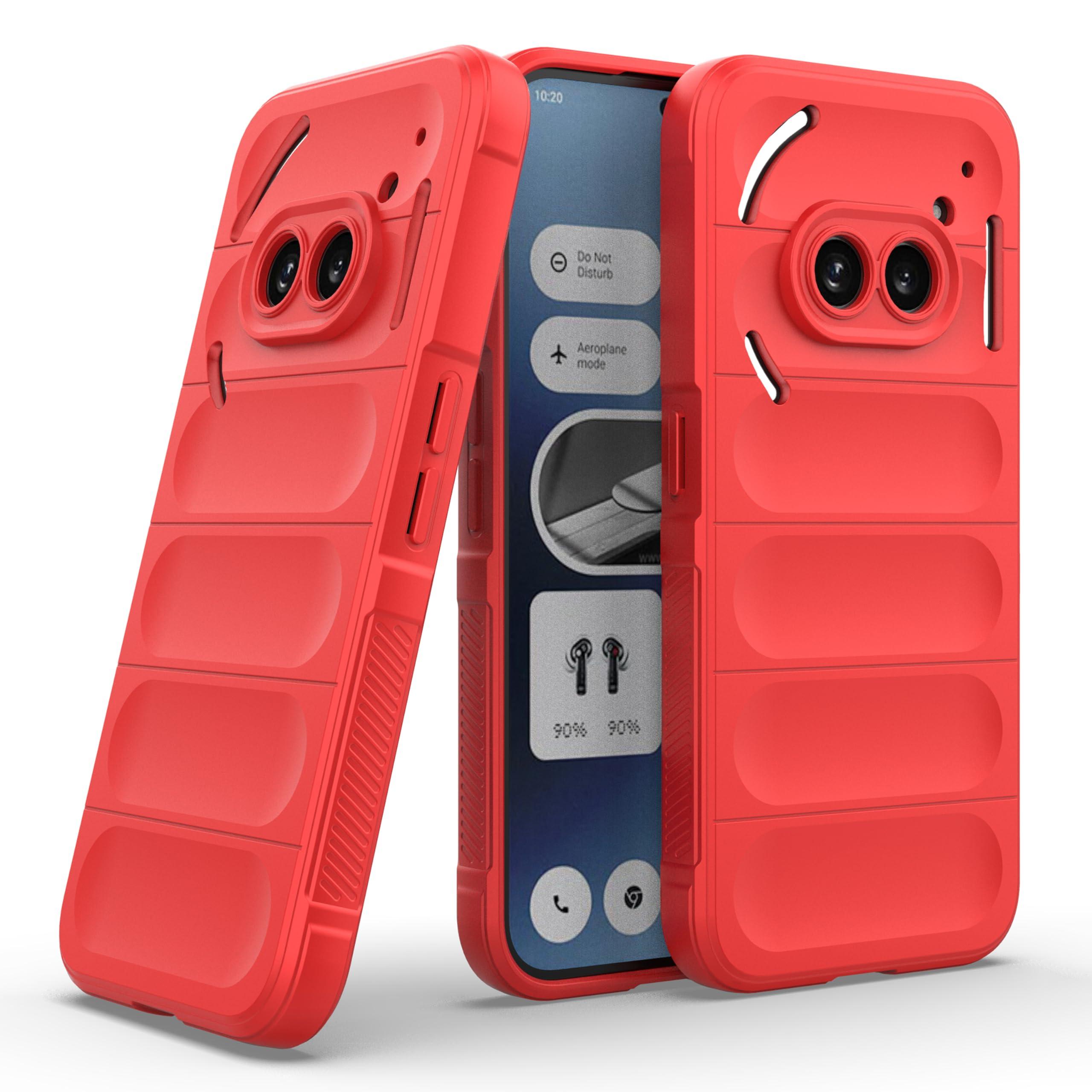 Zapcase Back Case Cover for Nothing Phone 2a Plus | Compatible for Nothing Phone 2a Plus Back Cover | Liquid Silicon Magic Case with Camera Protection | Red