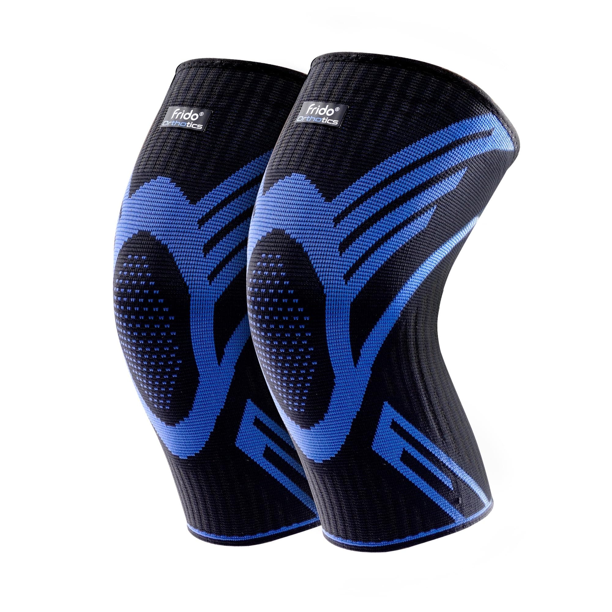 Frido Active Knee Cap Support for Men & Women | Active Compression for Pain Relief & Joint Support | Knee Sleeve for Gym, Running, Jogging, Sports & Workout | Anti-Sweat Knee Brace (1 Pair) Blue, S