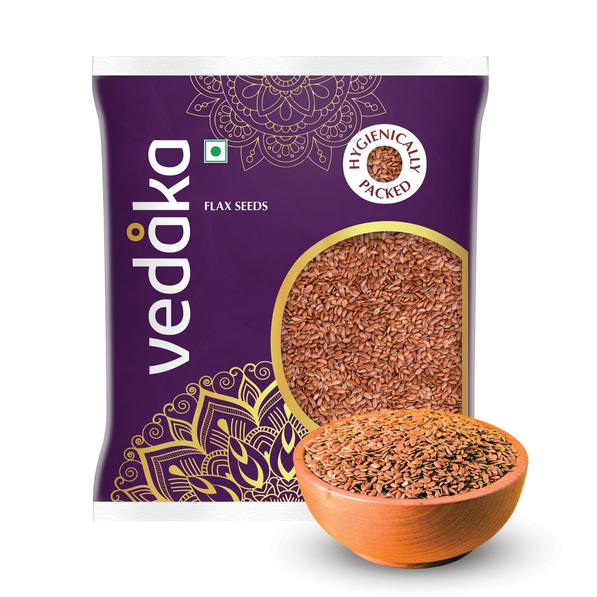 Amazon Brand - Vedaka Raw Flaxseeds | 500 g | Rich In Antioxidants | Rich In Protein & Dietary Fibre | Nutty & Crunchy Delight | Hygienically Packed