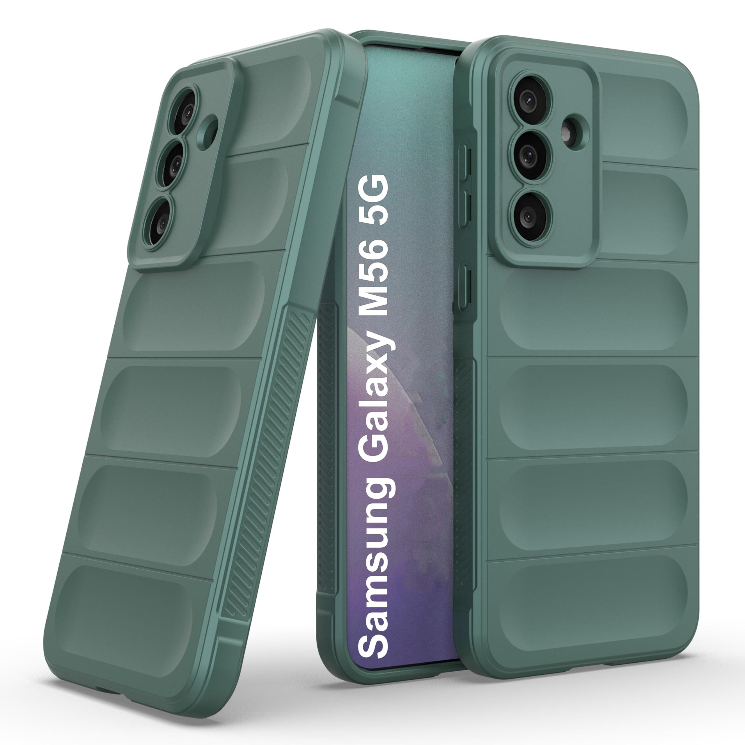 Zapcase Back Case Cover for Samsung Galaxy M56 5G | Compatible for Samsung Galaxy M56 5G Back Cover | Liquid Silicon Magic Case with Camera Protection | Dark Green