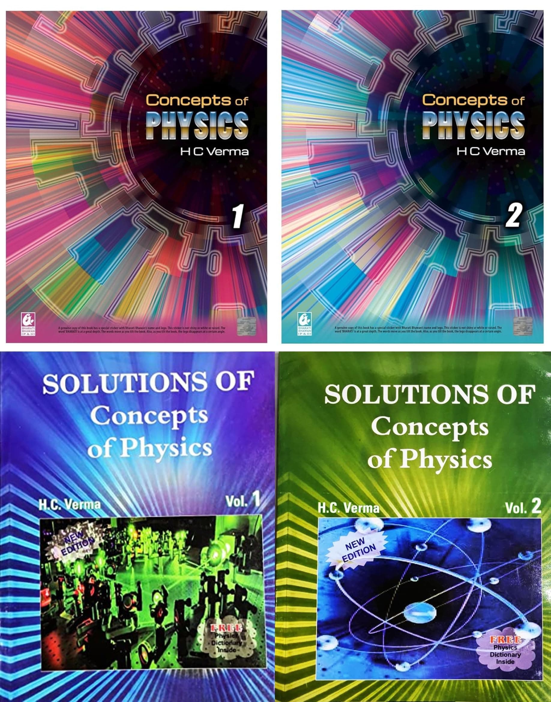 Concept of Physics by H.C Verma Part - I & II with Solutions - Set of 4 Books, Revised and Updated Latest Edition 2026-27