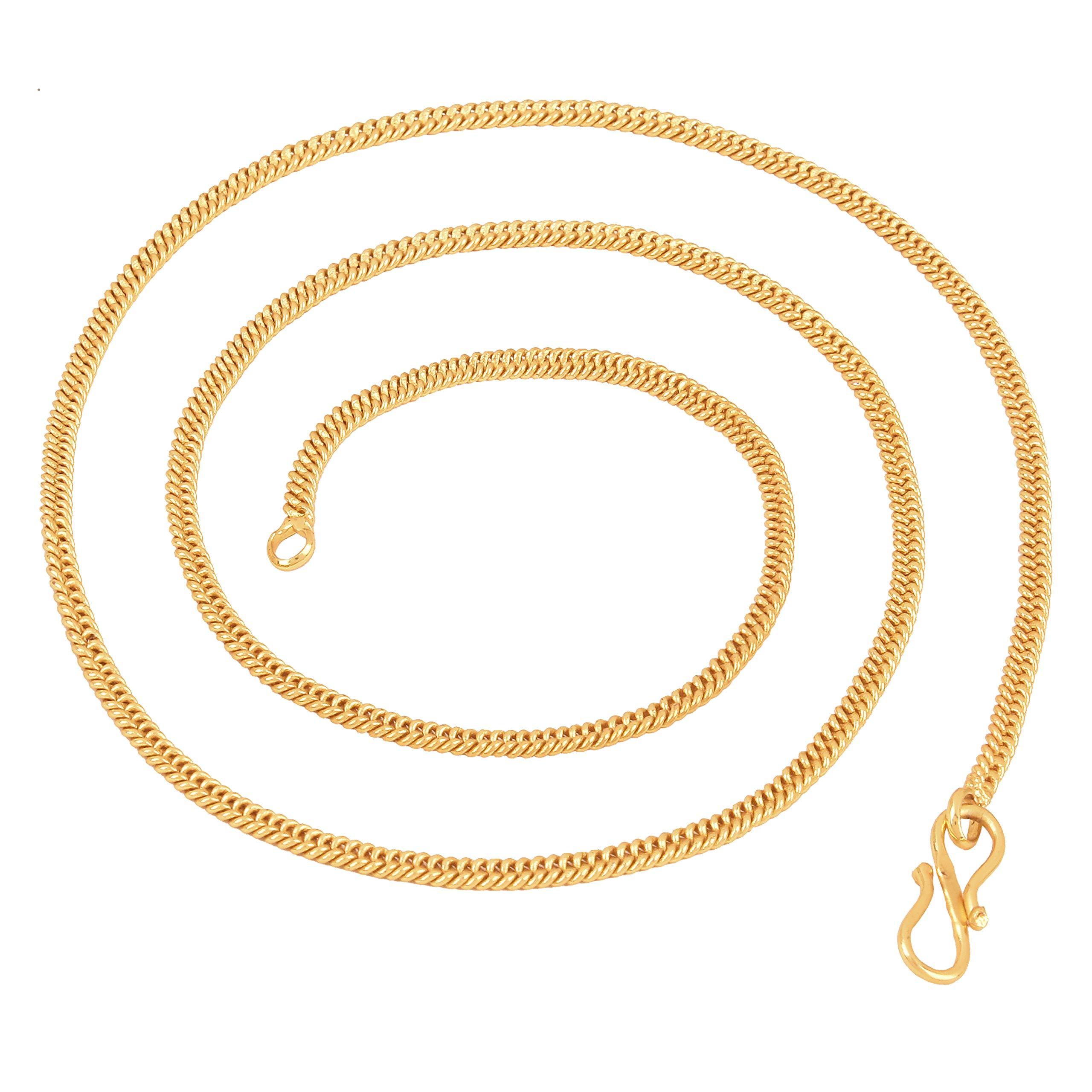Fashion Frill Golden Chain For Men Gold Plated Brass Long Necklace Gold Chain For Men Women Anniversary Love Gifts Chains Jewellery