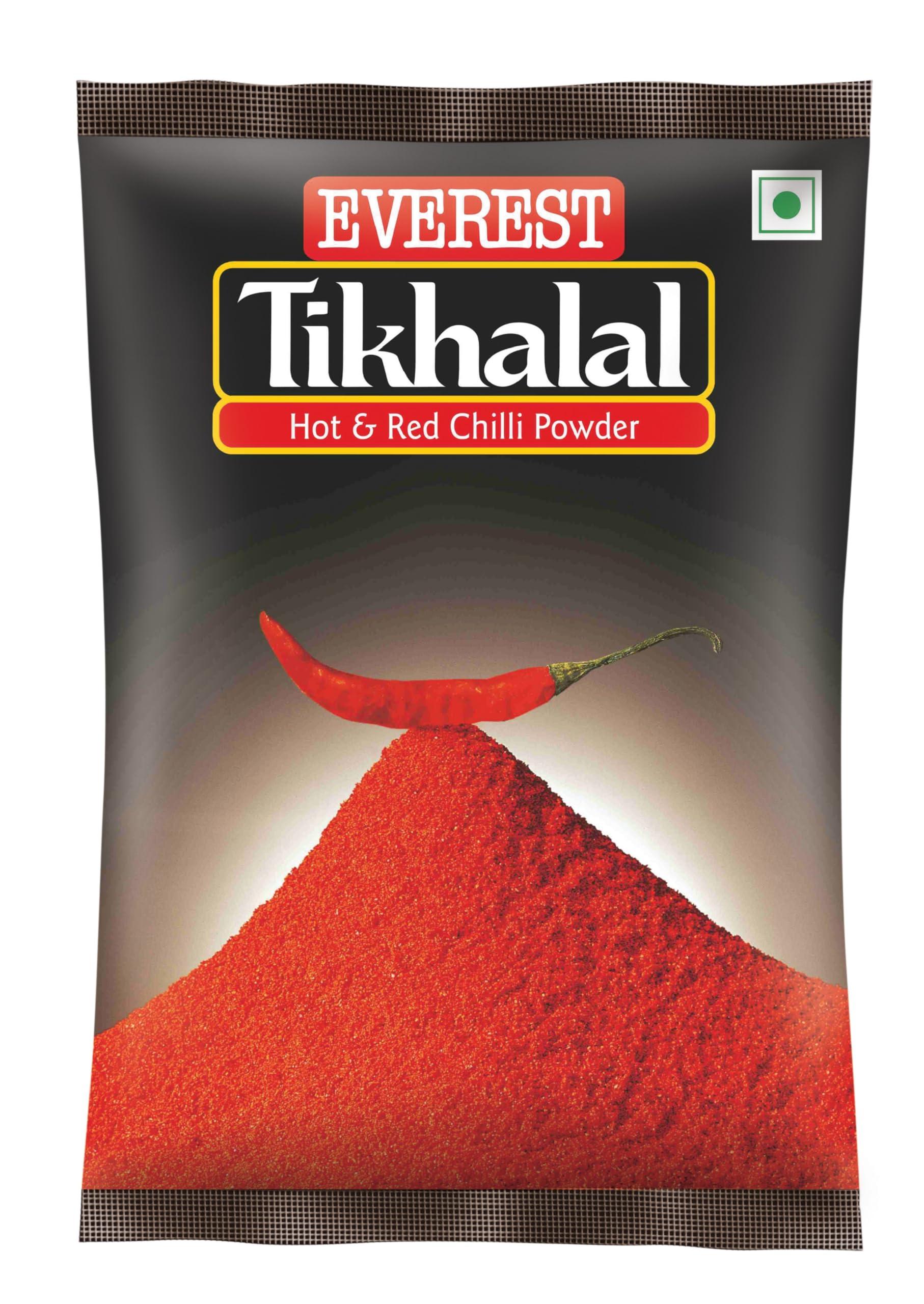 Everest Tikhalal Chilli Powder -200gm | Extra Hot Red Chilli Powder with Strong Pungency, Rich Aroma & Vibrant Deep Red Colour | Premium Indian Spice for Everyday Cooking