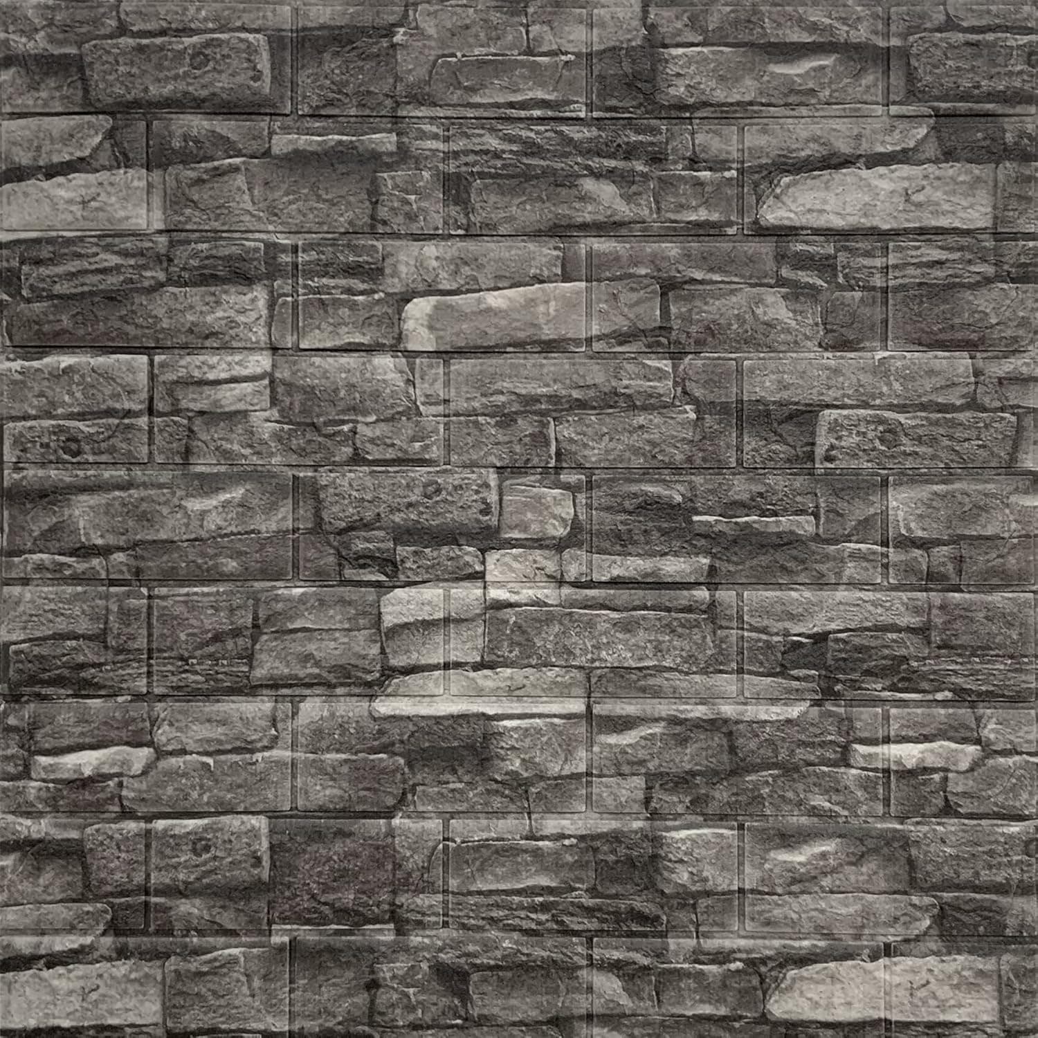 Barebeauty 3D Wall Panel Wallpaper, Self Adhesive PE Foam Brick Sticker, Waterproof Peel & Stick Wall Covering for Home, Bedroom & Living Room Decor, 70 x 77 cm (Pack of 4, 23.2 Sq. Ft. Approx)