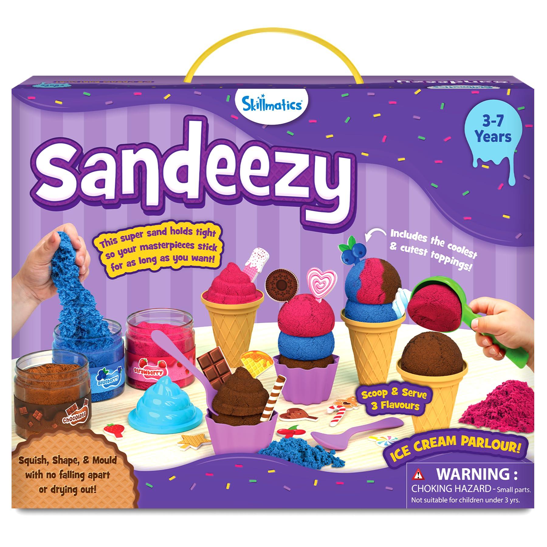 Skillmatics Sandeezy Pretend Play – Ice Cream Parlour, Mess-Free Sand Set