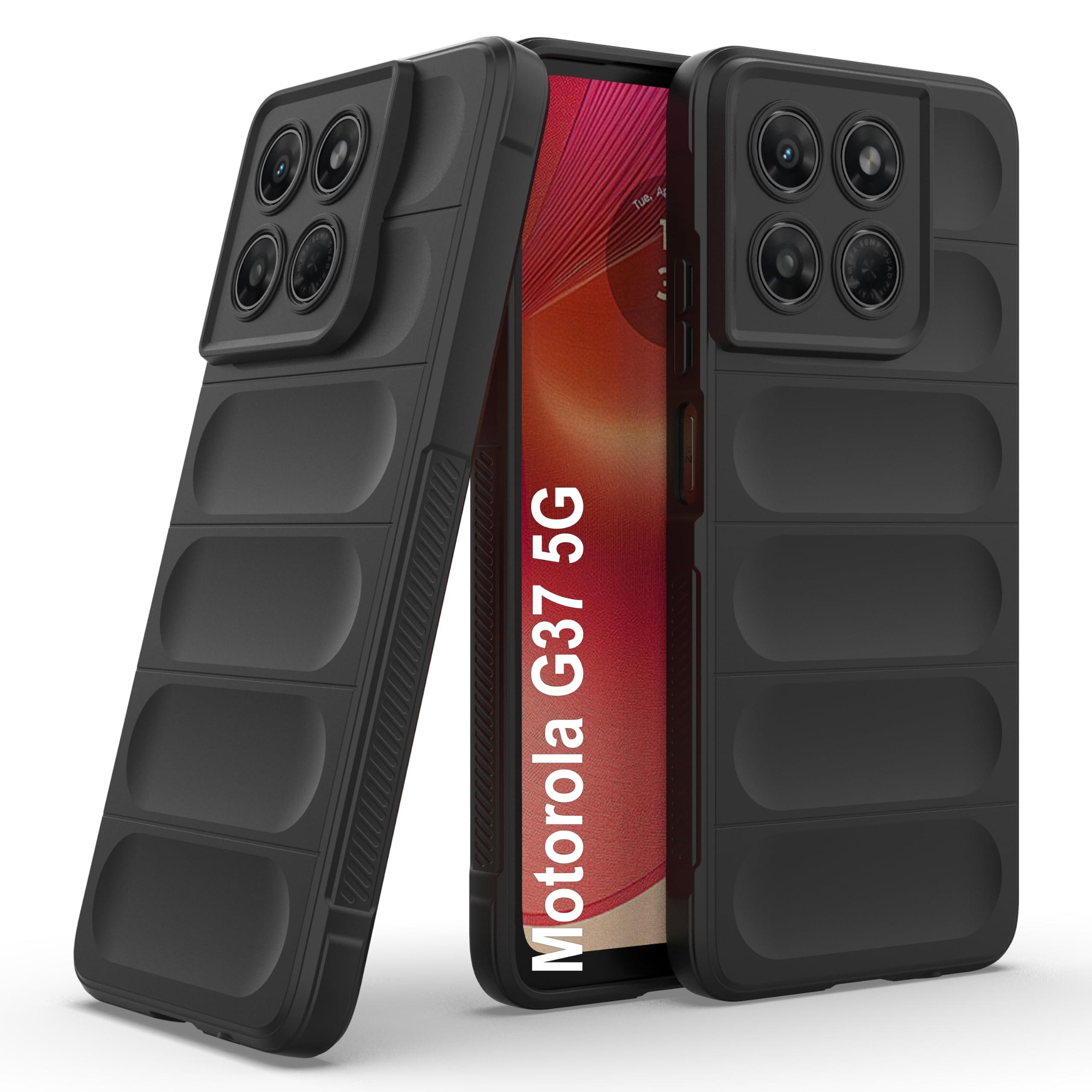 Zapcase Back Case Cover for Motorola G37 5G | Compatible for Motorola G37 5G Back Cover | Liquid Silicon Magic Case with Camera Protection | Black