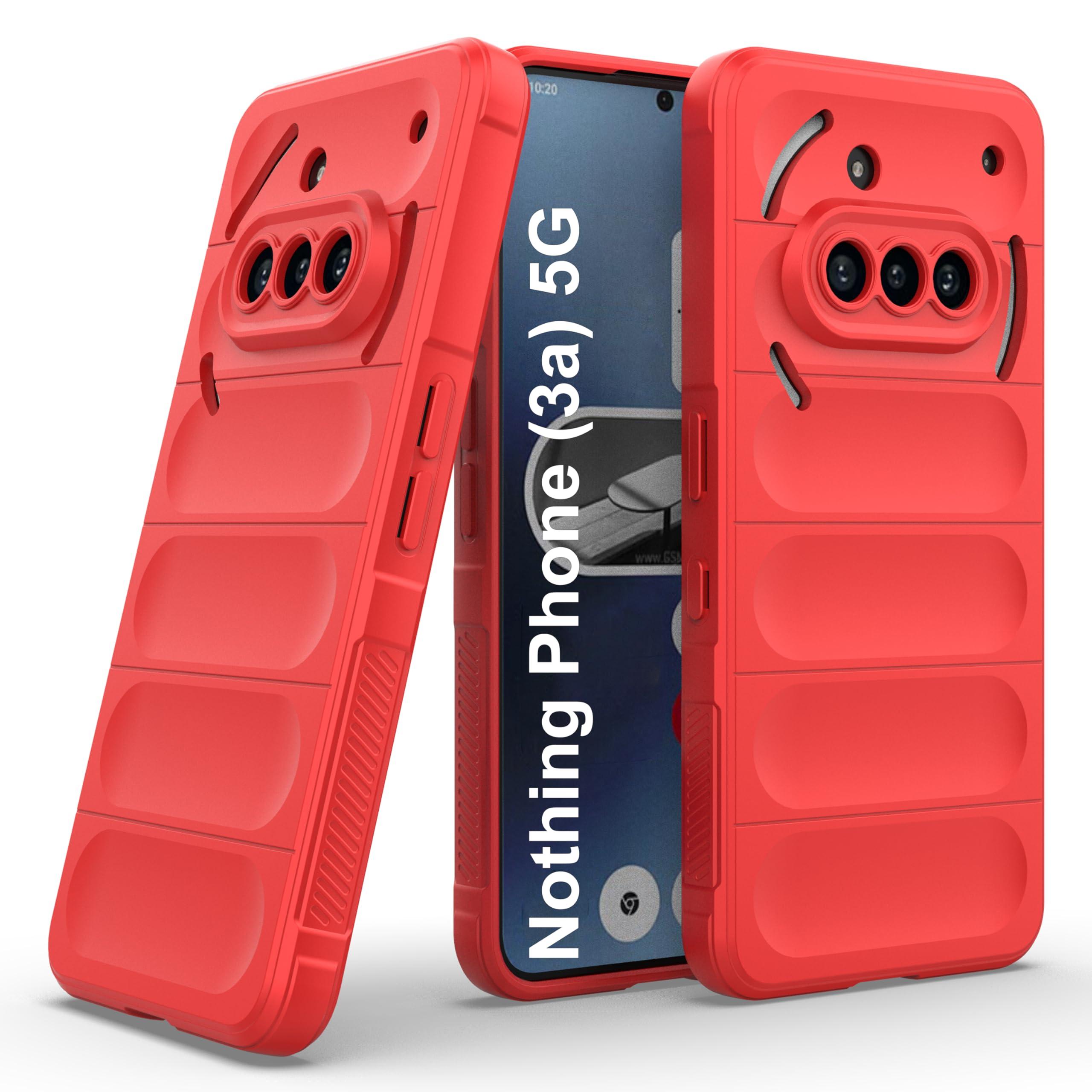 Zapcase Back Case Cover for Nothing Phone (3a) 5G | Compatible for Nothing Phone (3a) 5G Back Cover | Liquid Silicon Magic Case with Camera Protection | Red