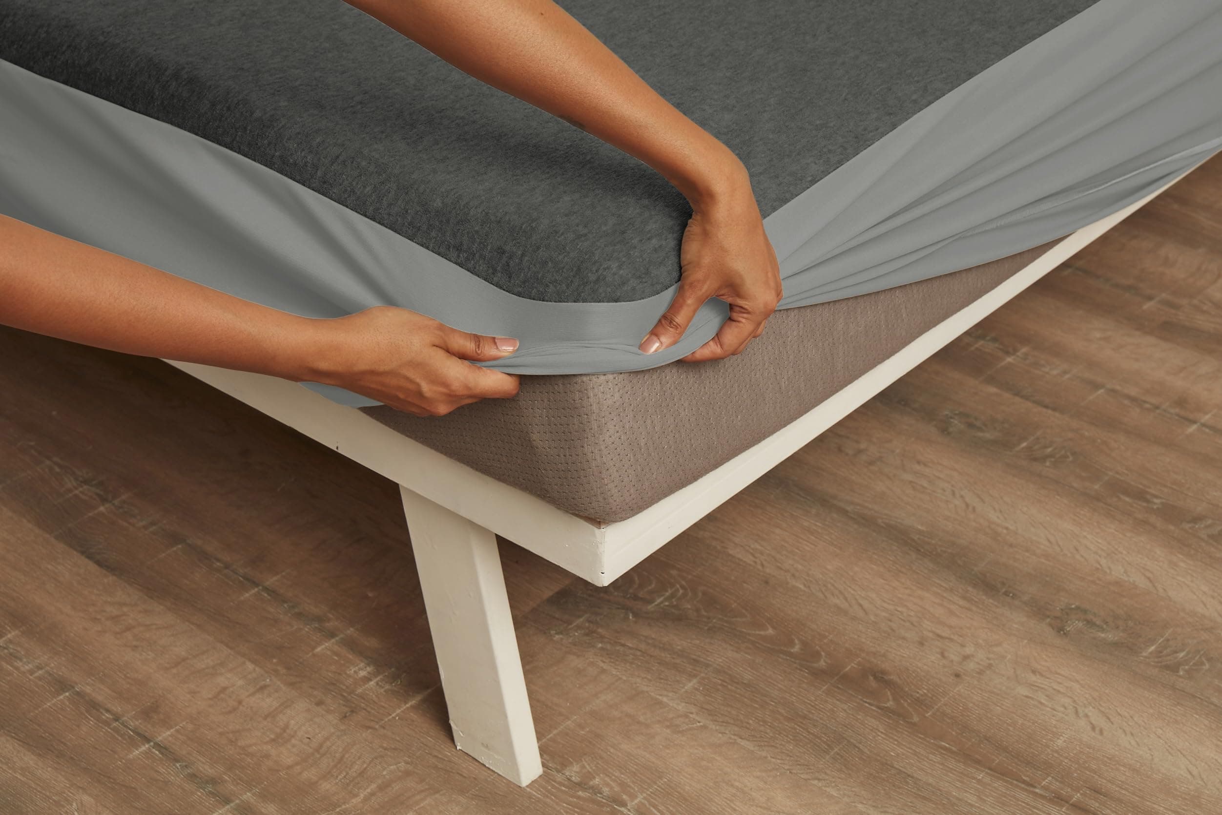 Wakefit Water Proof Terry Cotton Feel Mattress Protector | Alloy Grey | Machine Washable | Super Soft | Fits Mattress Upto 10 inches