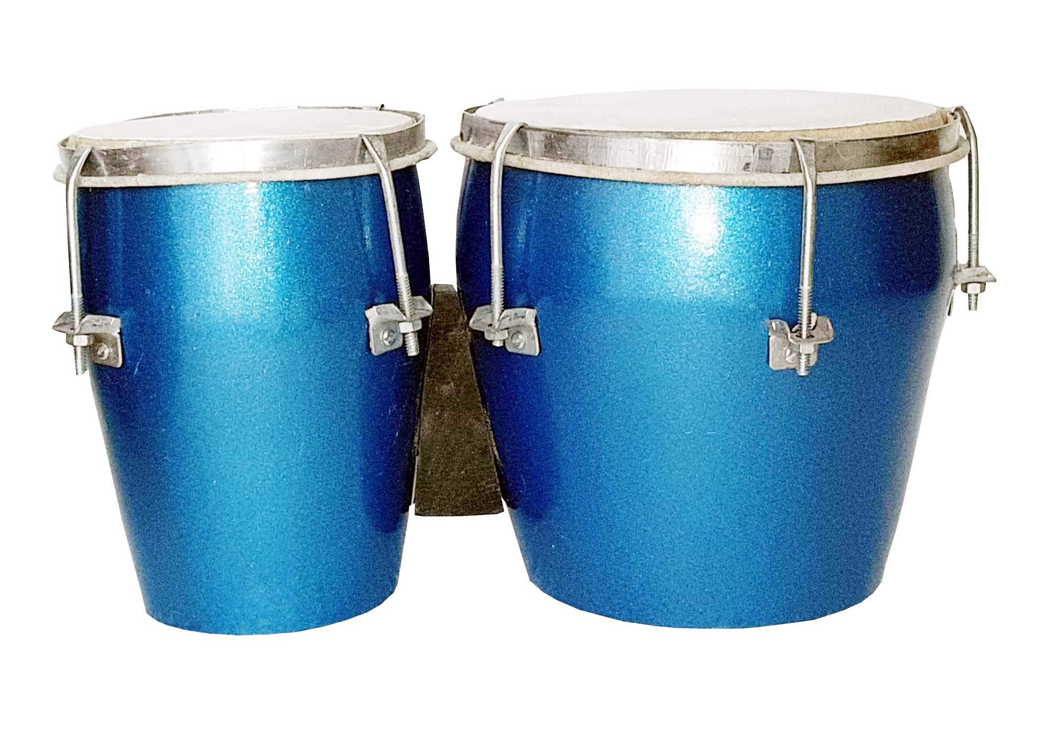 GT manufacturers Professional Two Piece Hand Made Wooden Bango Drum (Blue)