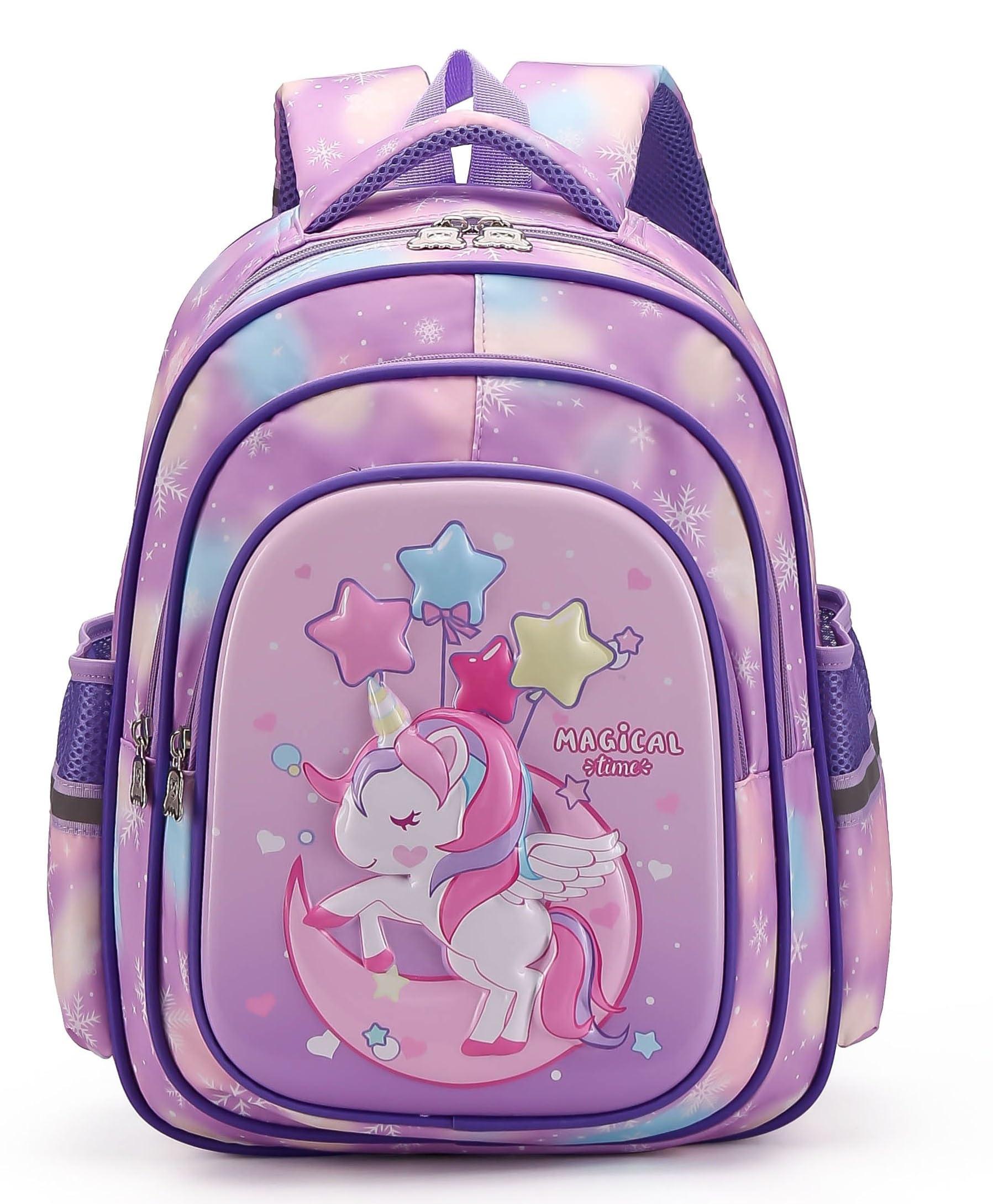 Elios 3D Unicorn Design Kids School Bag for Girls Age 3 to 6, Preschool Nursery and Grade 1 to 3 | Unicorn Bags | Picnic, Travel |Birthday, Diwali, Gifts for Kids