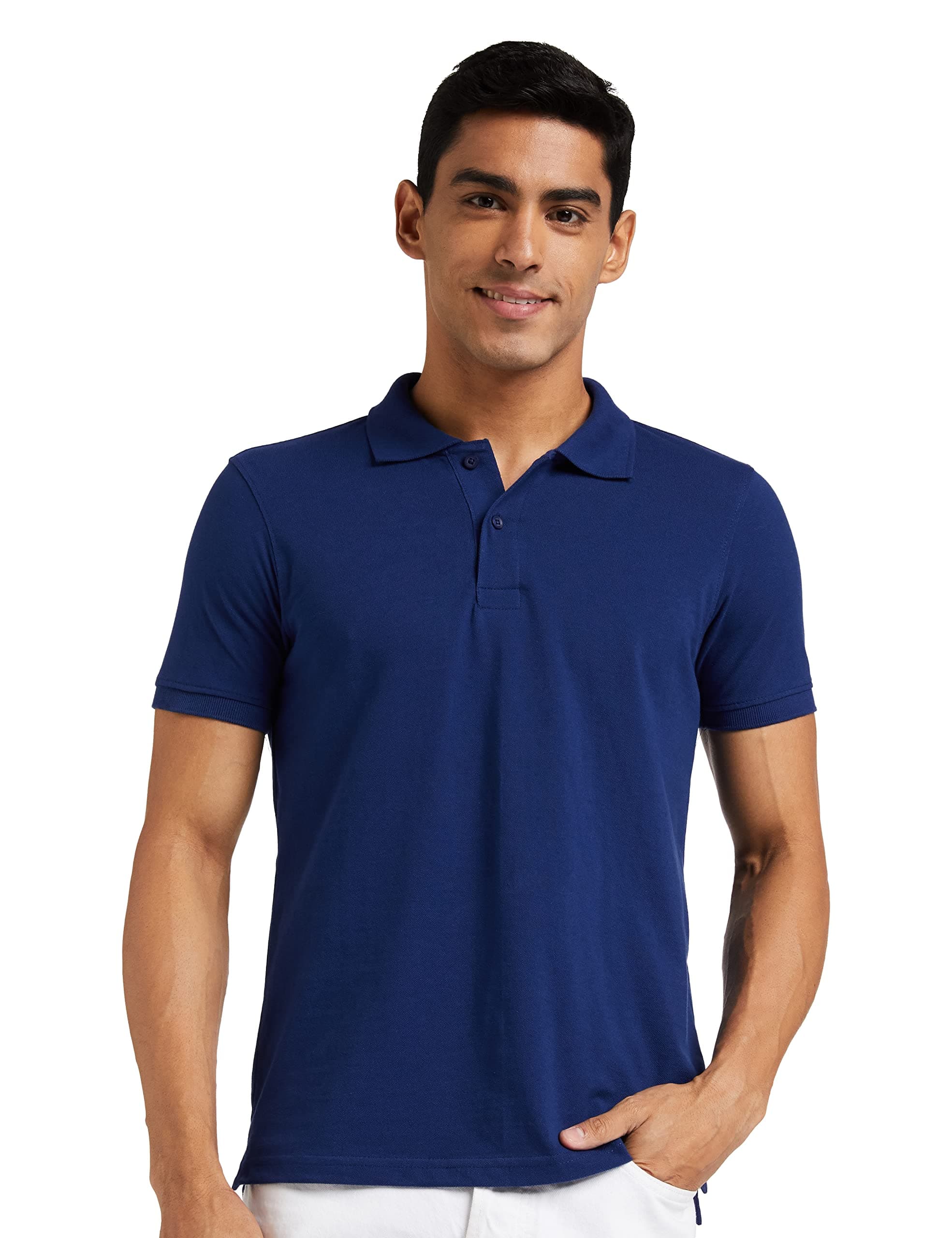 Amazon Brand - Symbol Men's Solid Cotton Rich Polo T Shirt | Collar Tshirts | Half Sleeves | Plain-Regular Fit_AW17MPCP-SINGLE_Estate Blue_7XL