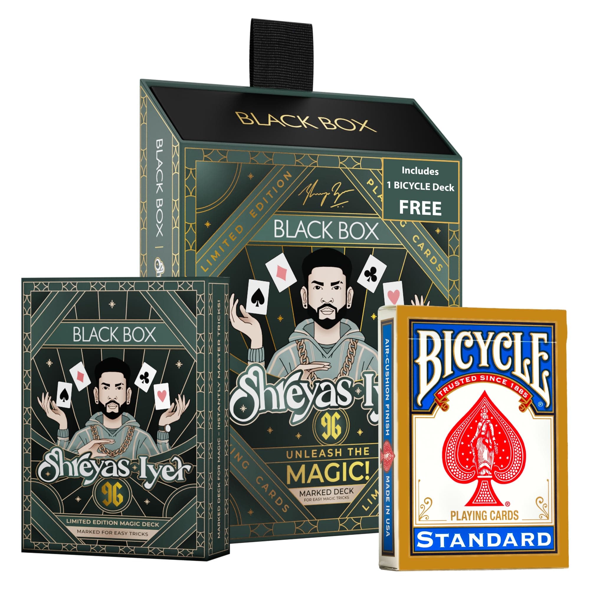 Black Box Premium Limited Edition Black Box X Shreyas Iyer Playing Cards Educational Board Game Marked Deck for Magic, Poker & Cardistry, for Adult