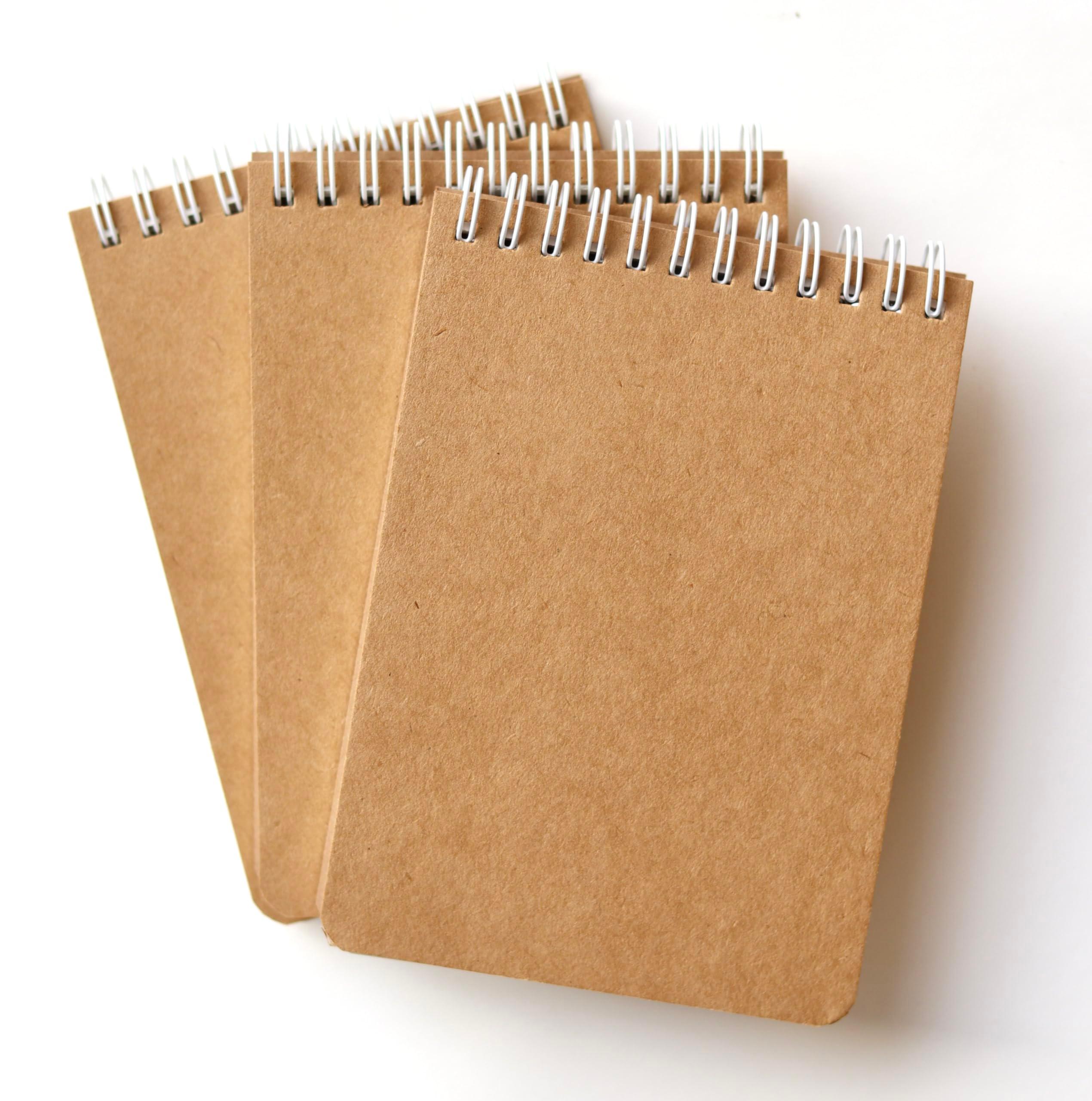 INNAXA Spiral Eco- Friendly Notepad A6 Size (Brown Pack-3), 100 Pages
