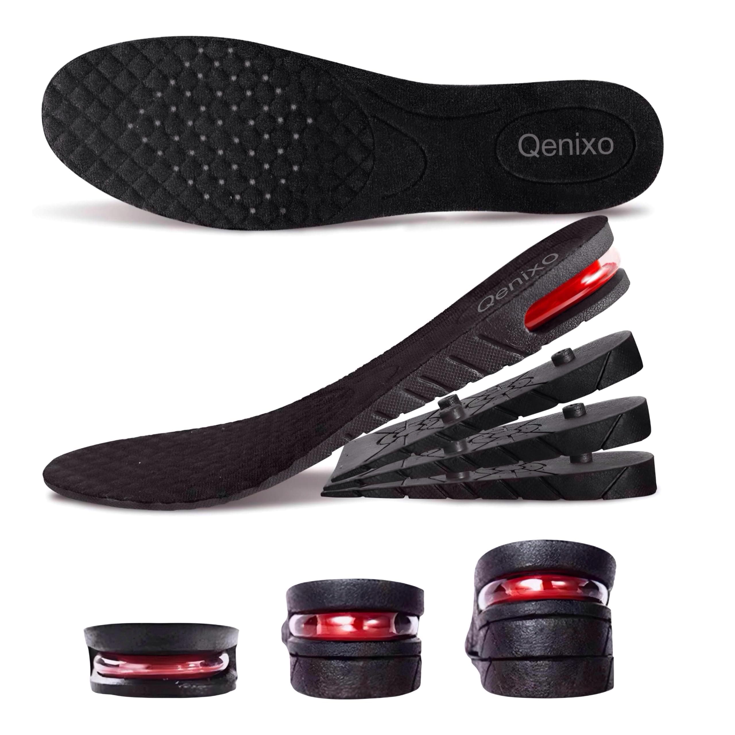 Qenixo Height Increase Shoe Insoles Air Cushion 3-Layer 2.75 inch /7cm Make You Taller, Comfort Breathable Multi-Layer Invisible Boosting Lifts Soles Elevated Cushioned Heel Men and Women 1 Pair