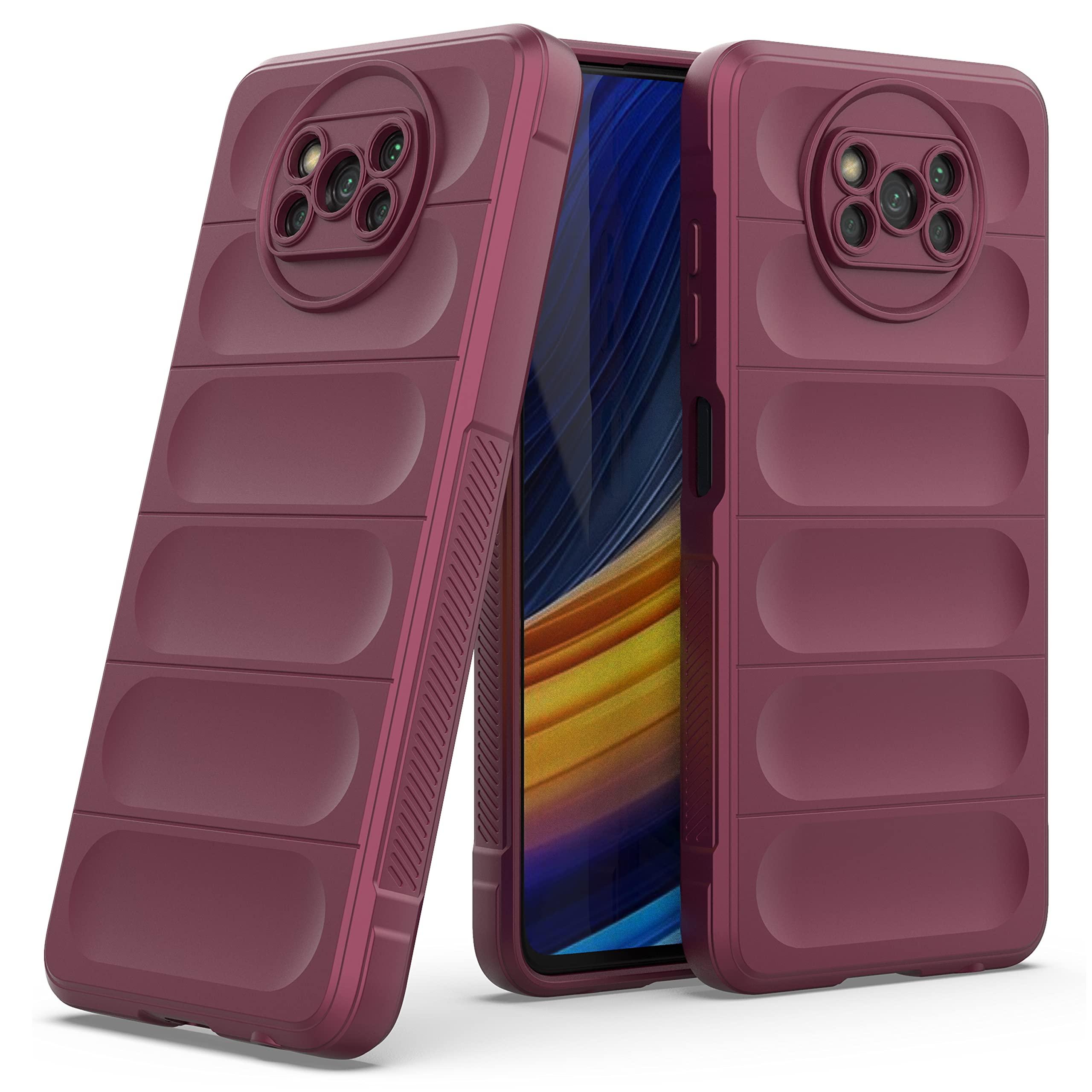 Zapcase Back Case Cover for Poco X3 / Poco X3 Pro | Compatible for Poco X3 / Poco X3 Pro Back Cover | Liquid Silicon Magic Case with Camera Protection | Plum