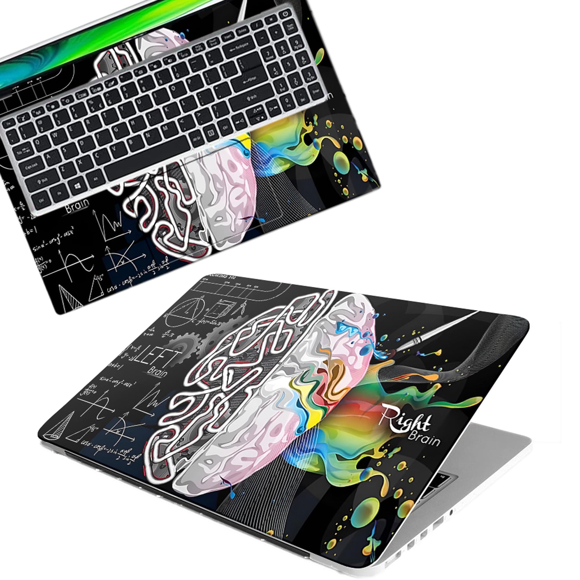Inkykart Full Body Laptop Skin Bubble-Free| Laminated| Removable| HD Quality Sticker for Laptops Upto 15.6 Inches Compatible with Hp/Dell/Acer/Lenovo/Asus etc.(Brain-220)