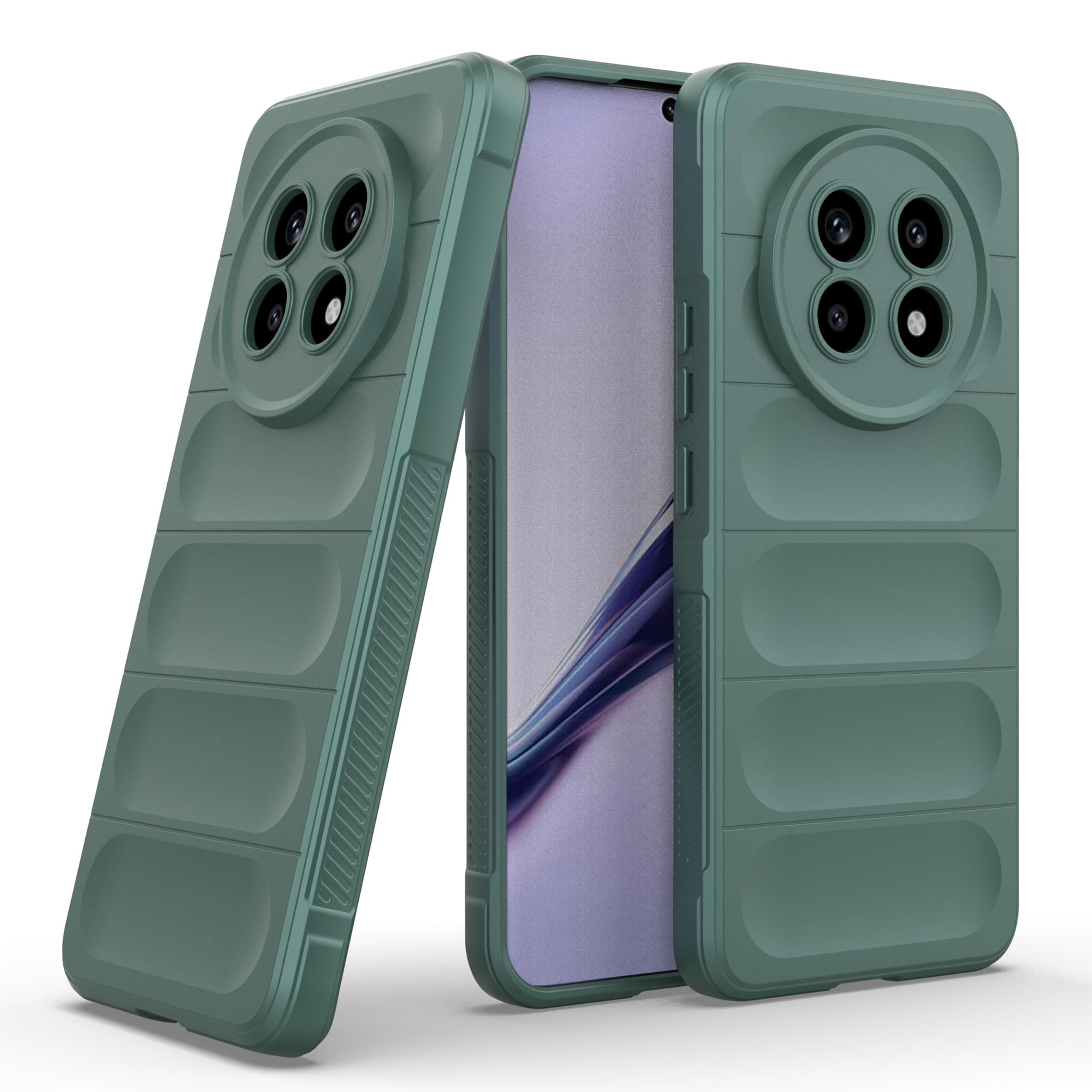 Zapcase Back Case Cover for Realme 13 Pro 5G | Compatible for Realme 13 Pro Back Cover | Liquid Silicon Magic Case with Camera Protection |Dark Green