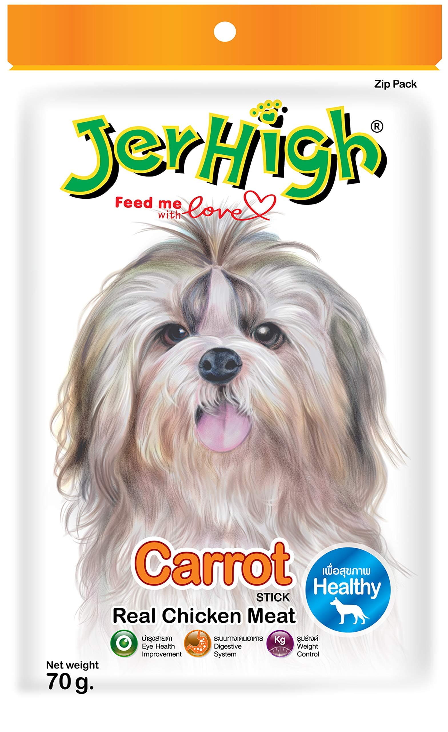 JerHigh Carrot Stick Dog Treats For All Life Stages, 70G, 1 Count
