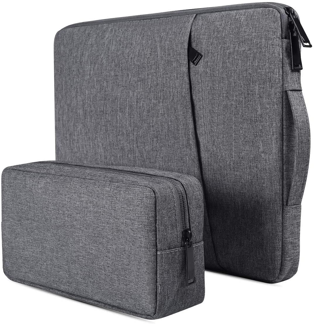 Dynotrek Zipper 13-13.3 inch Laptop Sleeve Bag Case Cover with Charger Pouch Compatible with MacBook Air/Pro 13/Pro 14 M5 M4 M3 M2 M1, HP Dell ASUS Lenovo, Milanch Computer Sleeve Bag -Denim Grey