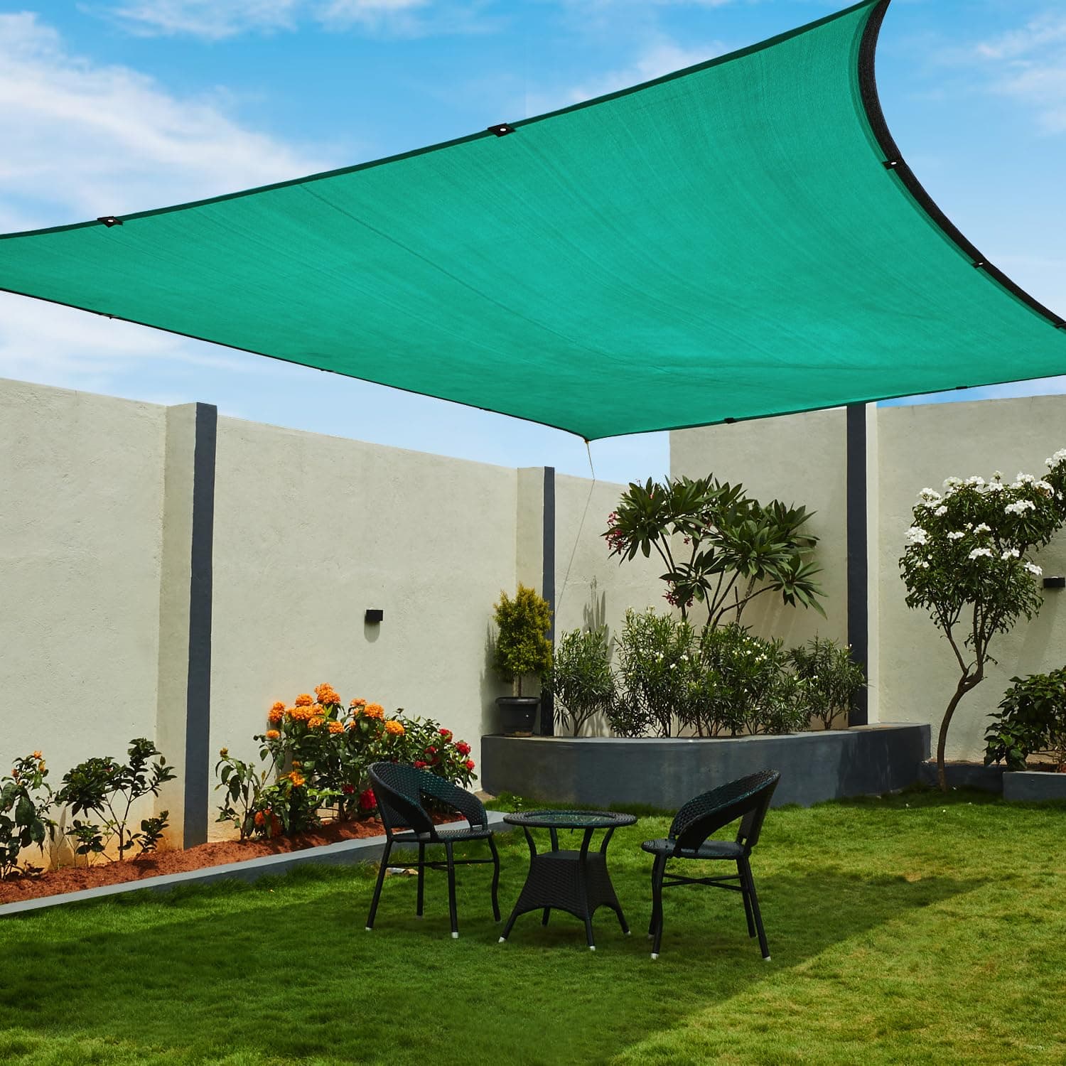 Amazon Brand - Solimo High Density Multipurpose Shade Net/Green Net - 75% (10 ft x 10 ft, Green Colour)