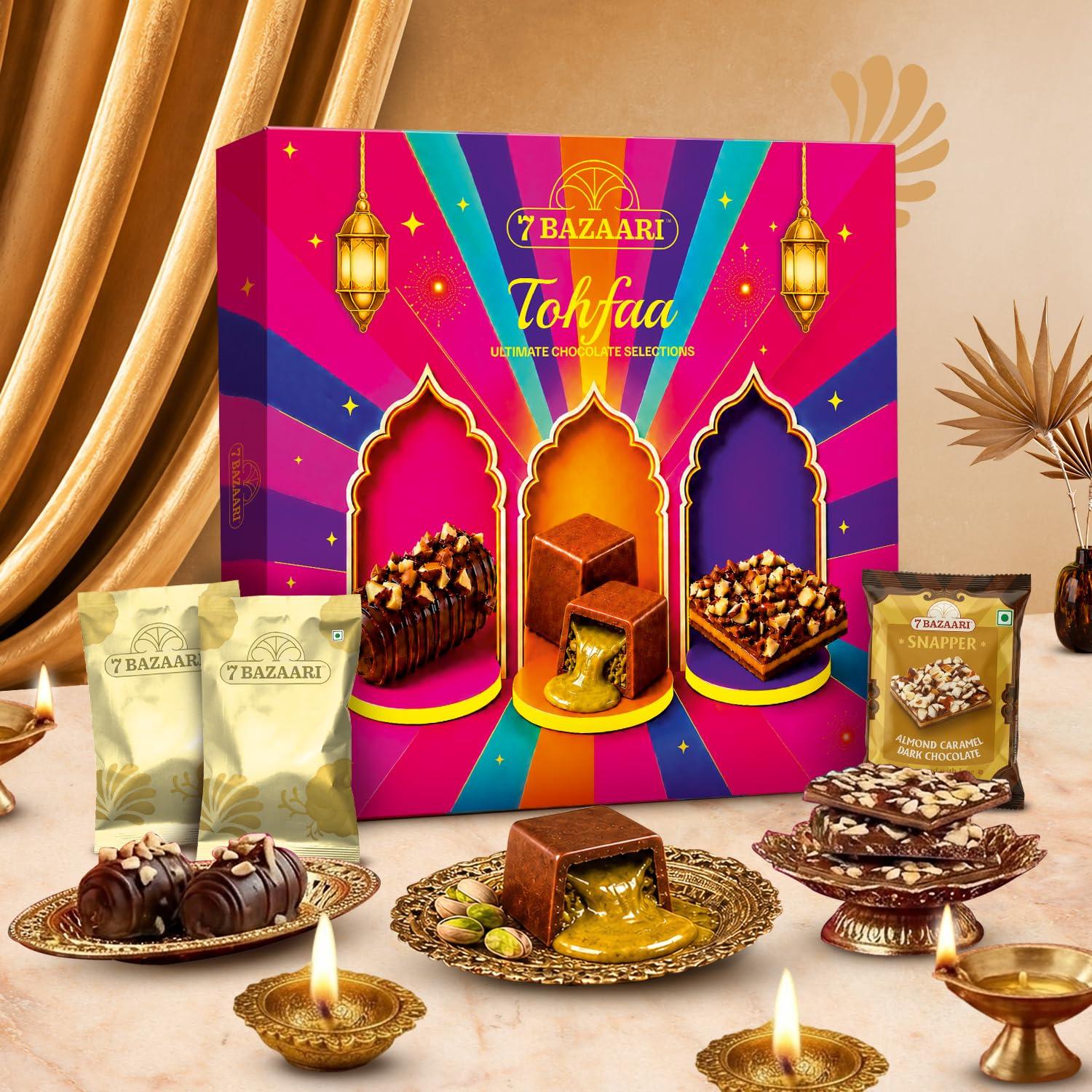 7 BAZAARI Ganesh Chaturthi Special Chocolate Tohfaa 1 | Ultimate Chocolate Selection Gift Box | Premium Assorted Chocolates for Family & Friends | Festive Gift Hamper