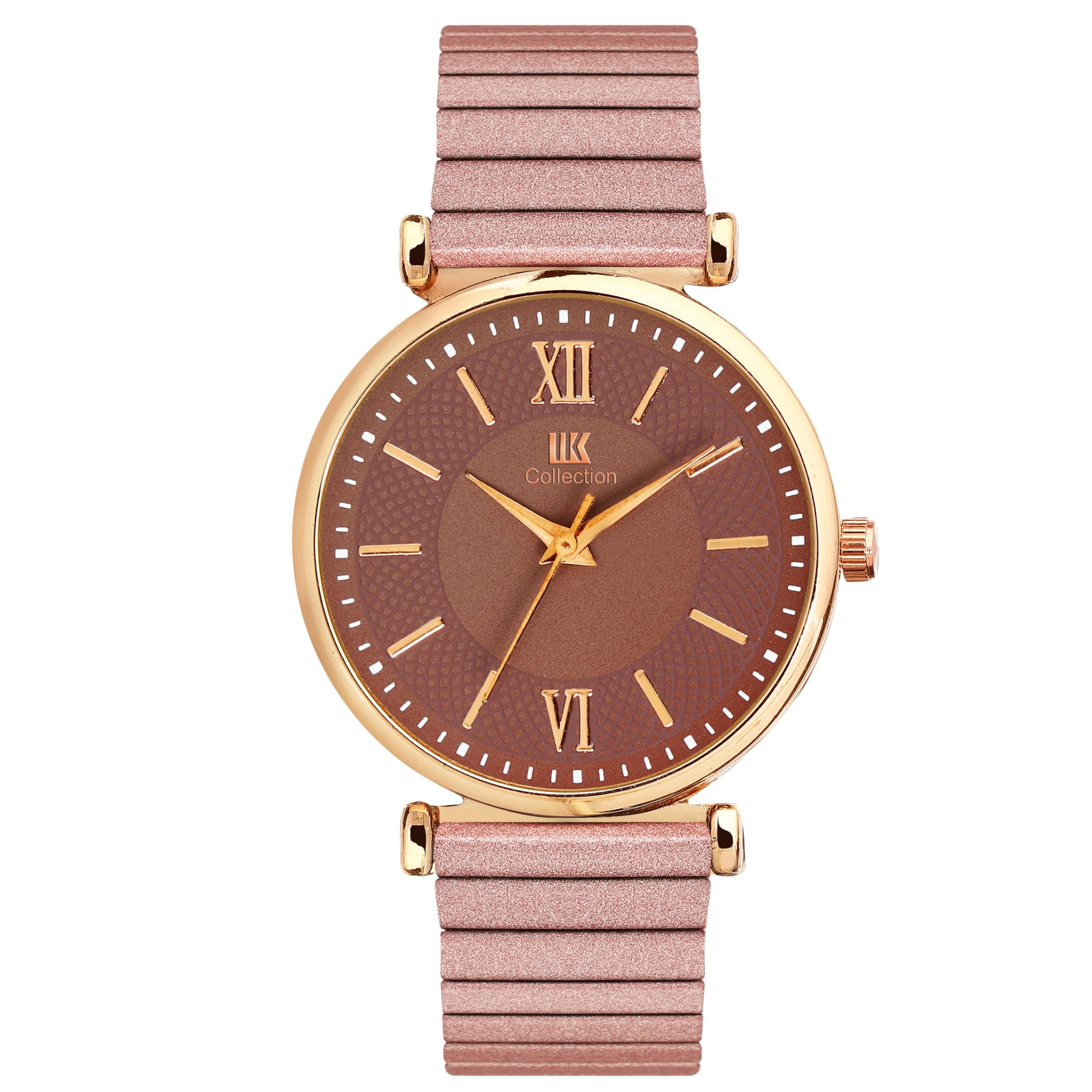 IIK COLLECTION Watches for Woman Round Dial |Analogue Quartz Movemnet Ladies Watch|Long Battery Life|Metal Bracelet Chain Strap|Double Lock Clasp Safety Watches for Girls