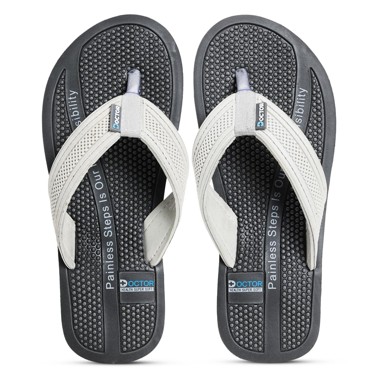 DOCTOR HEALTH SUPER SOFT Men's Acupressure Slippers | Flip-Flops | Men's & Boy's Slippers | Comfortable & Lightweight | Soft Foot Massager | All Day Wear Acupressure Slipper