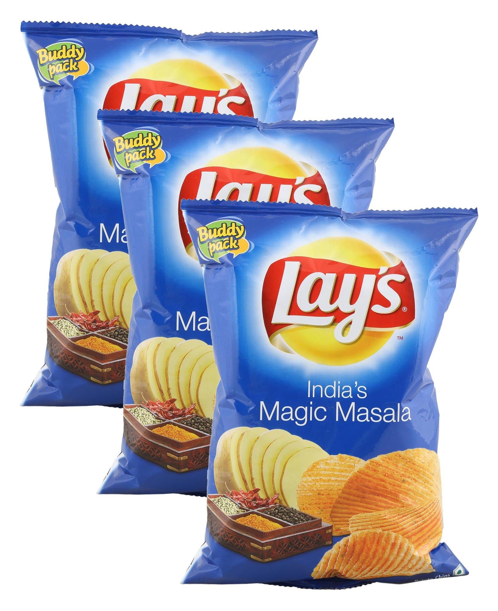 Lay's Combo - Potato Chips India's Magic Masala, 52 Gram (Pack of 3) Promo Pack, 156 Gram