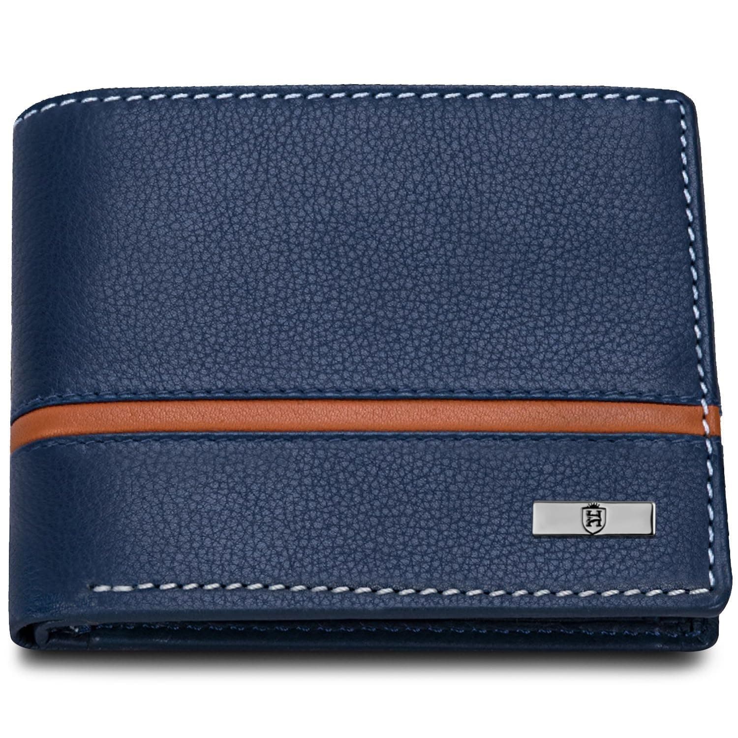 HORNBULL Denial Navy Leather Wallet for Men | Genuine Leather Wallet with RFID Blocking | Purse for Men