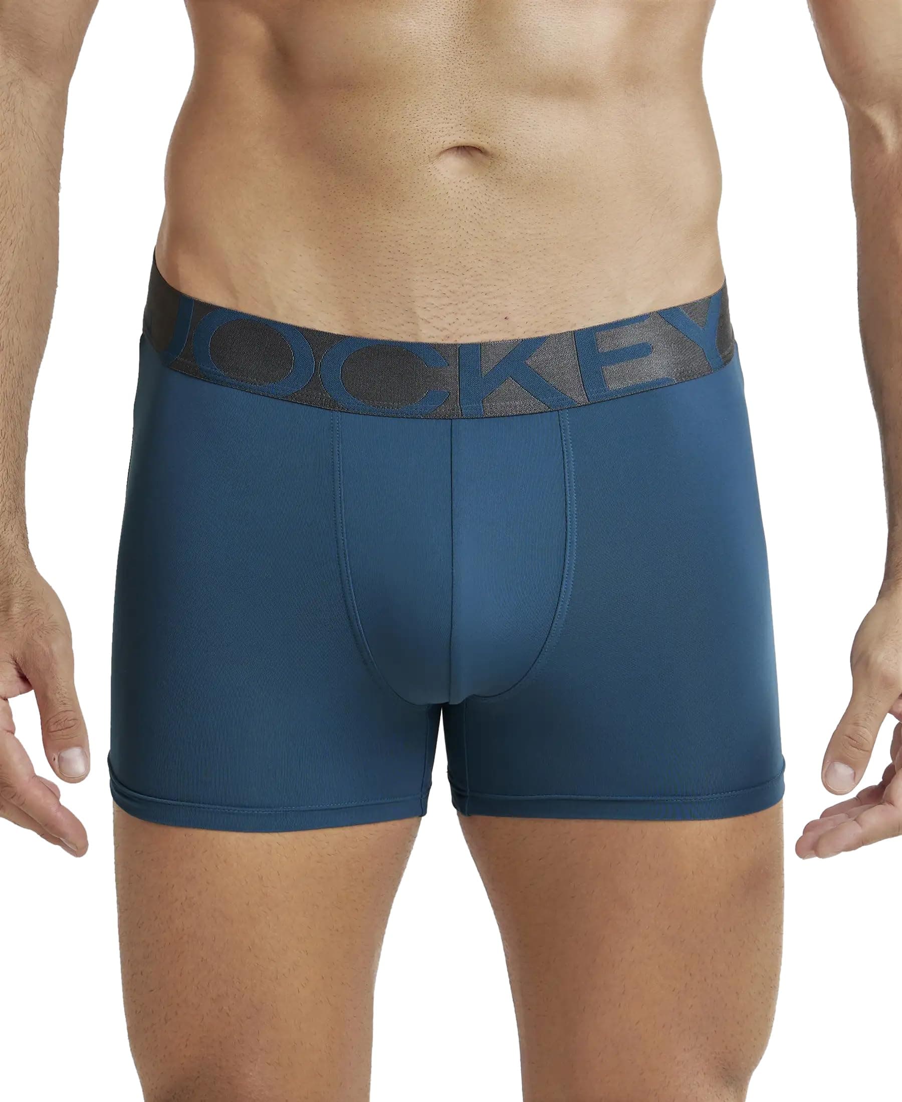 Jockey IC28 Men's Tactel Microfiber Elastane Stretch Solid Trunk with Moisture Move Properties_Legion Blue_XXL