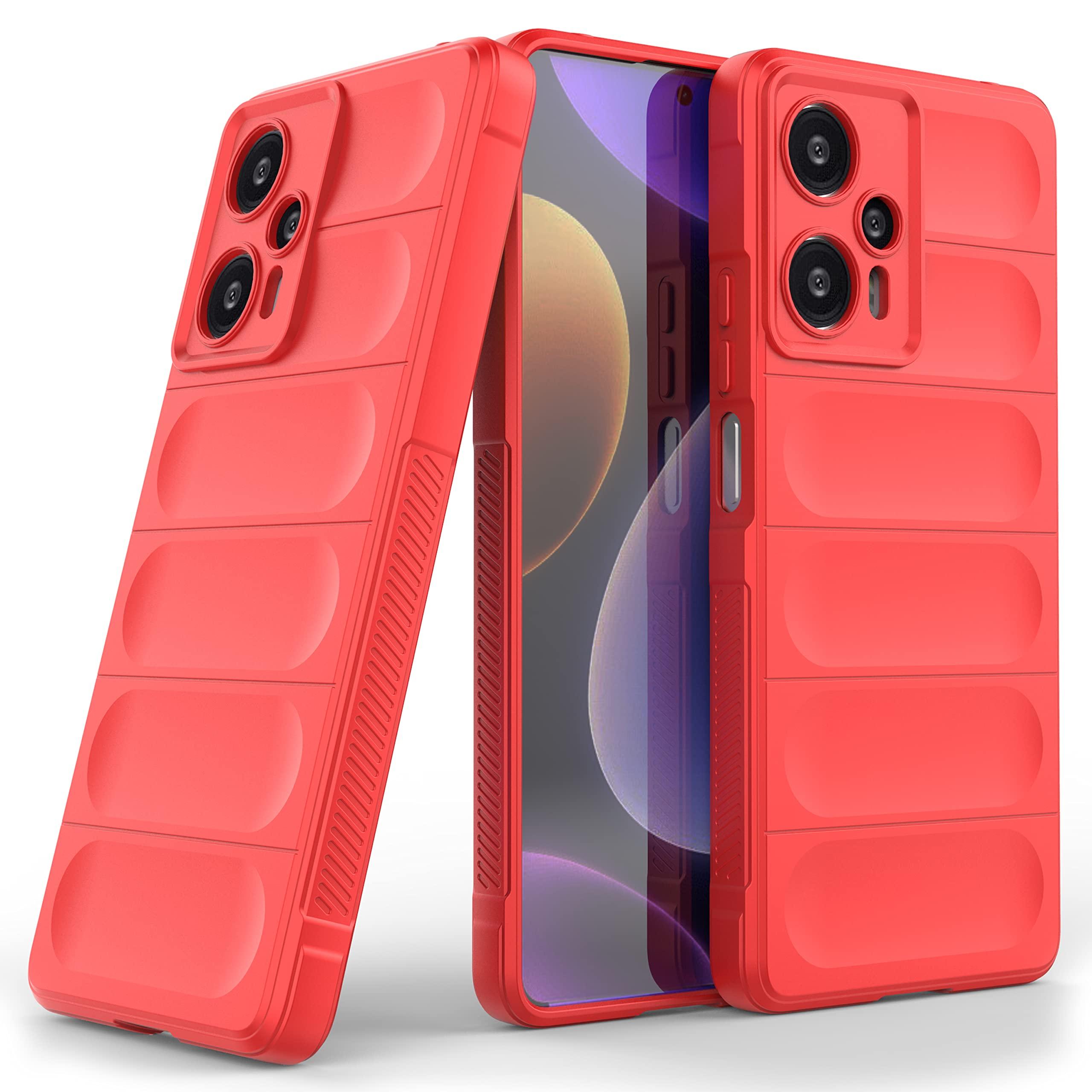 Zapcase Back Case Cover for Poco F5 5G | Compatible for Poco F5 5G Back Cover | Liquid Silicon Magic Case with Camera Protection | Red