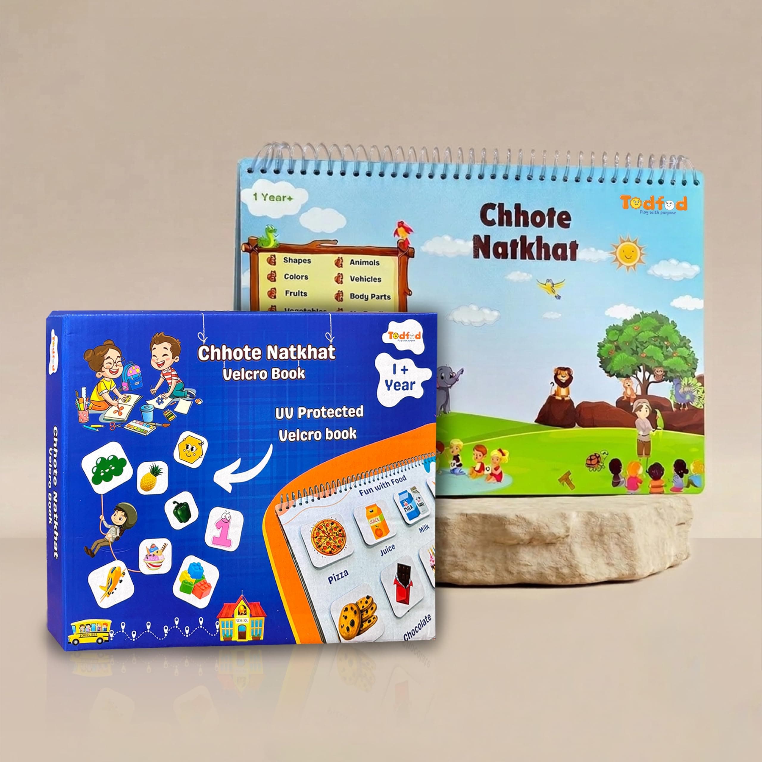 TodFod Chhote Natkhat All in One Early Learning Board Book For Kids to Learn Shapes, Colors, Fruits, Numbers, Body Parts Fruits, Vegetable, Animal And ... Binder Book For Toddlers [Board book] TodFod