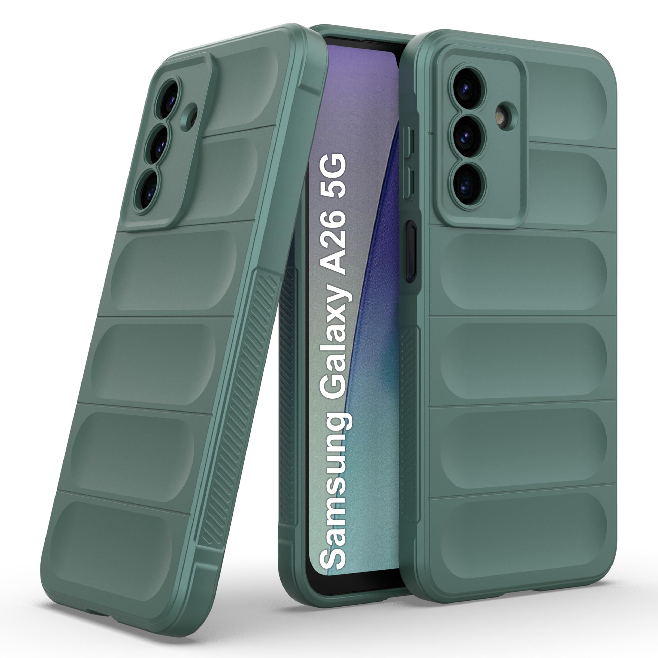 Zapcase Back Case Cover for Samsung Galaxy A26 5G | Compatible for Samsung Galaxy A26 5G Back Cover | Liquid Silicon Magic Case with Camera Protection | Dark Green