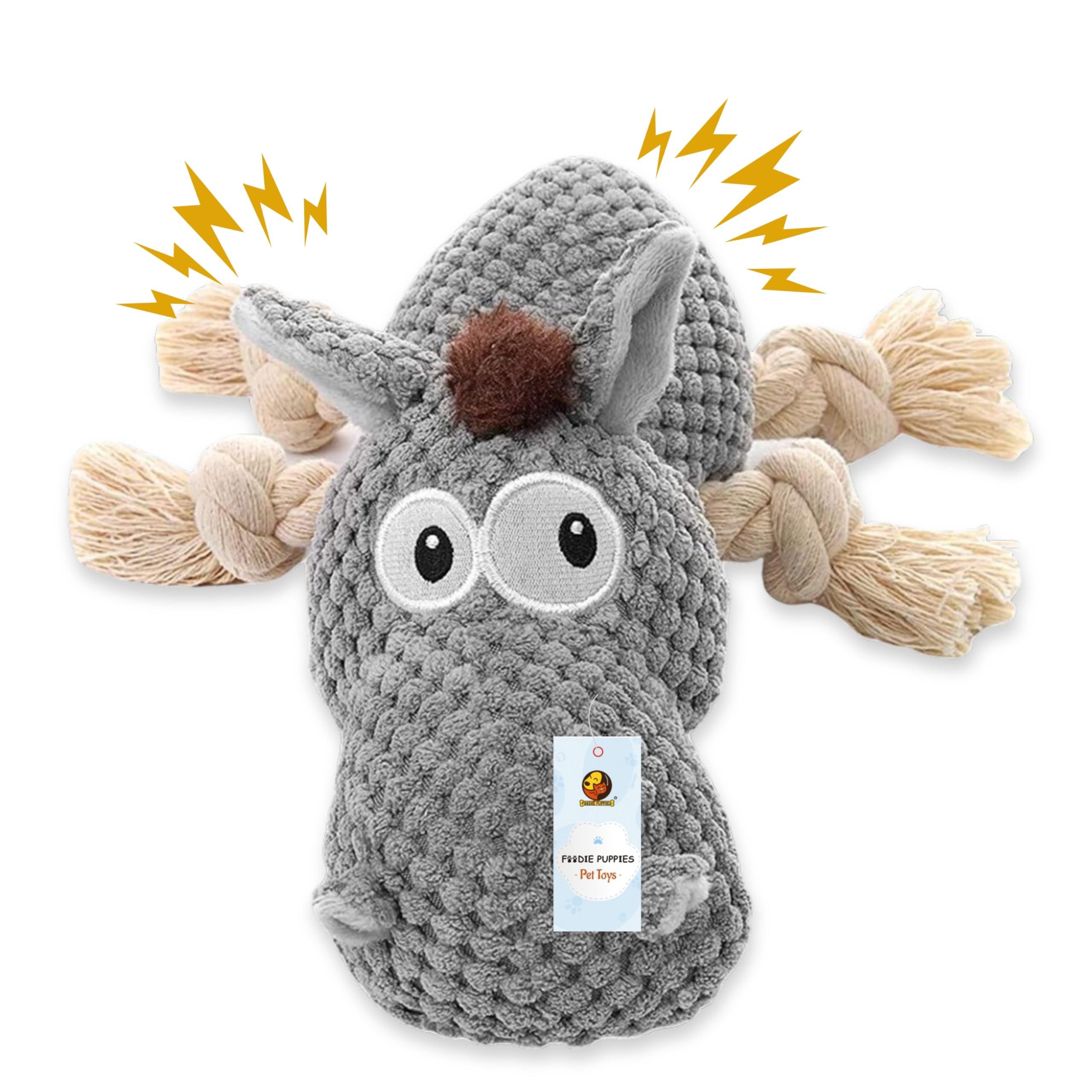 Foodie Puppies Plush Toy - Donkey Plush Toy with Crinkle Paper Rope for Small to Medium Dogs | Soft, Stuffed, Interactive, Cute, Squeaky, Teething Dog Toy