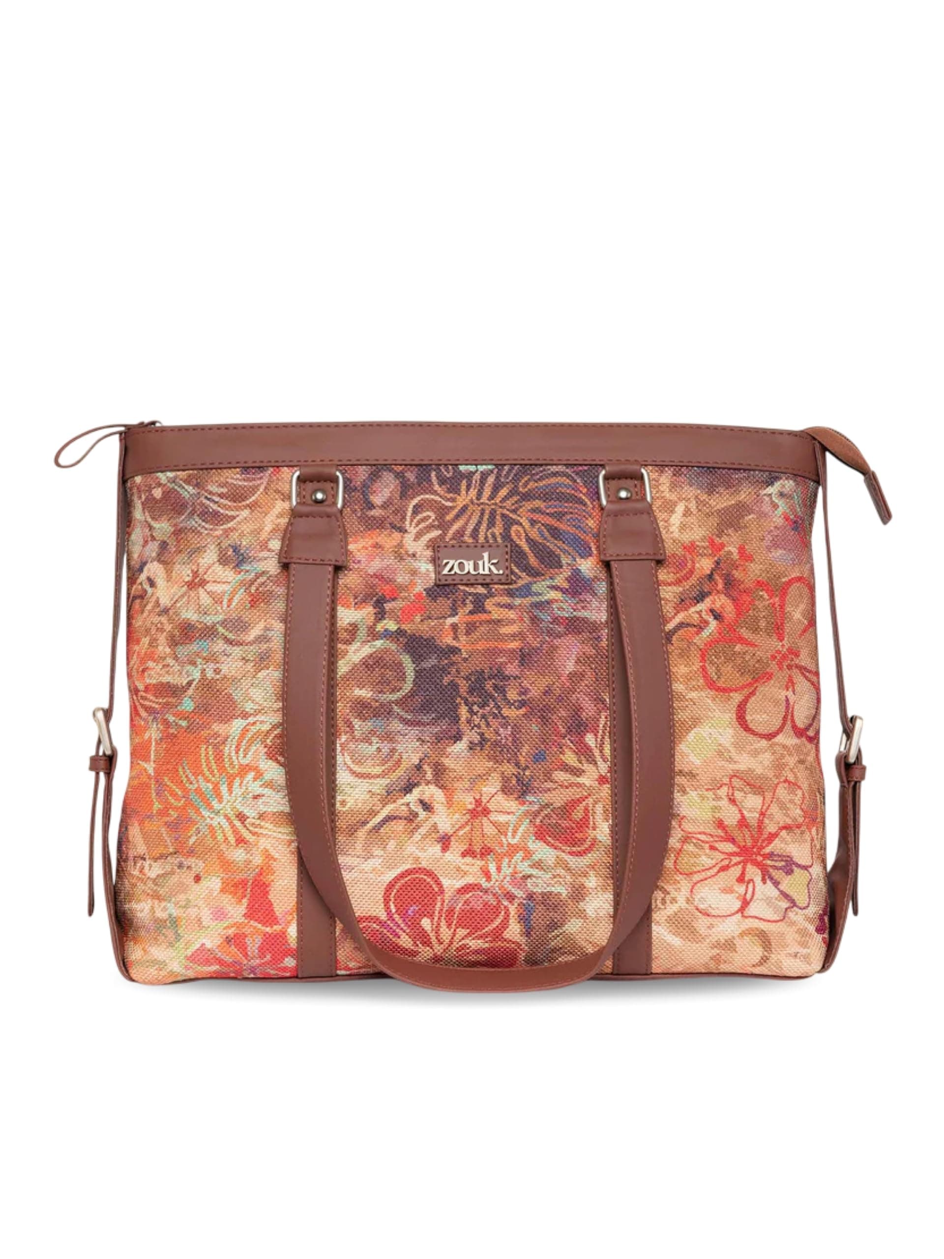 ZOUK Office Bag | Stylish Bags for Office Use | Laptop Bag 15.6 inch | Stylish Tote for Office Use | Purse for Women | Vegan Leather Handbag | Daily & Travel Use | FloLov