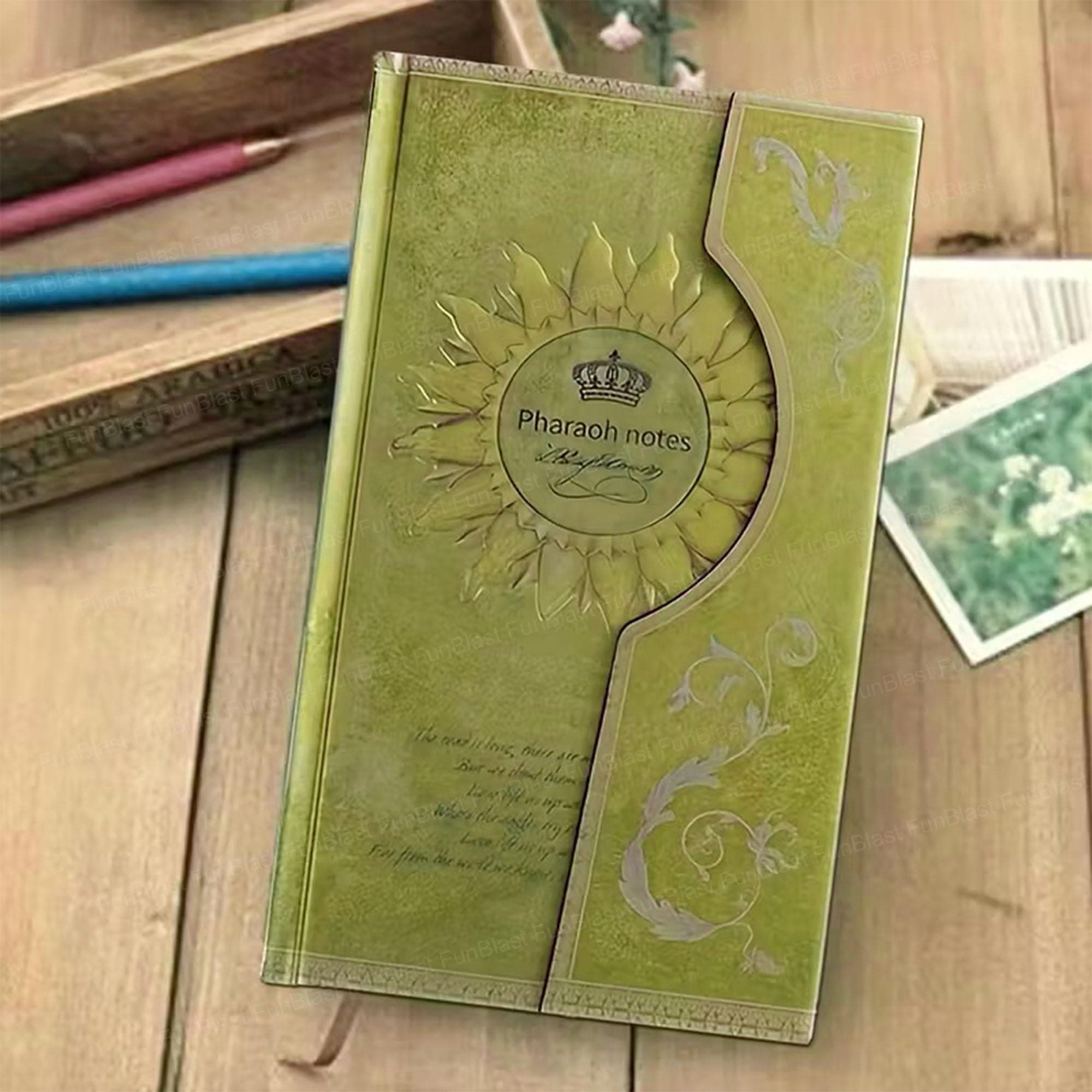 FunBlast Aesthetic Diary for Girls – A5 Retro European Style Diary with Magnetic Lock, Notebooks Diaries for School, Home, Office, Travel Diaries & Notebook- 90+ Pages (Golden:DesertSun)